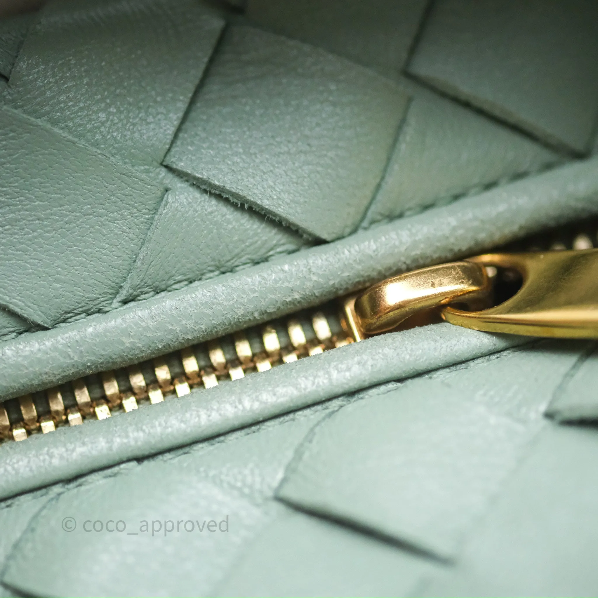 Bottega Veneta Mini Jodie Bag Intrecciato Green Lambskin Gold Hardware