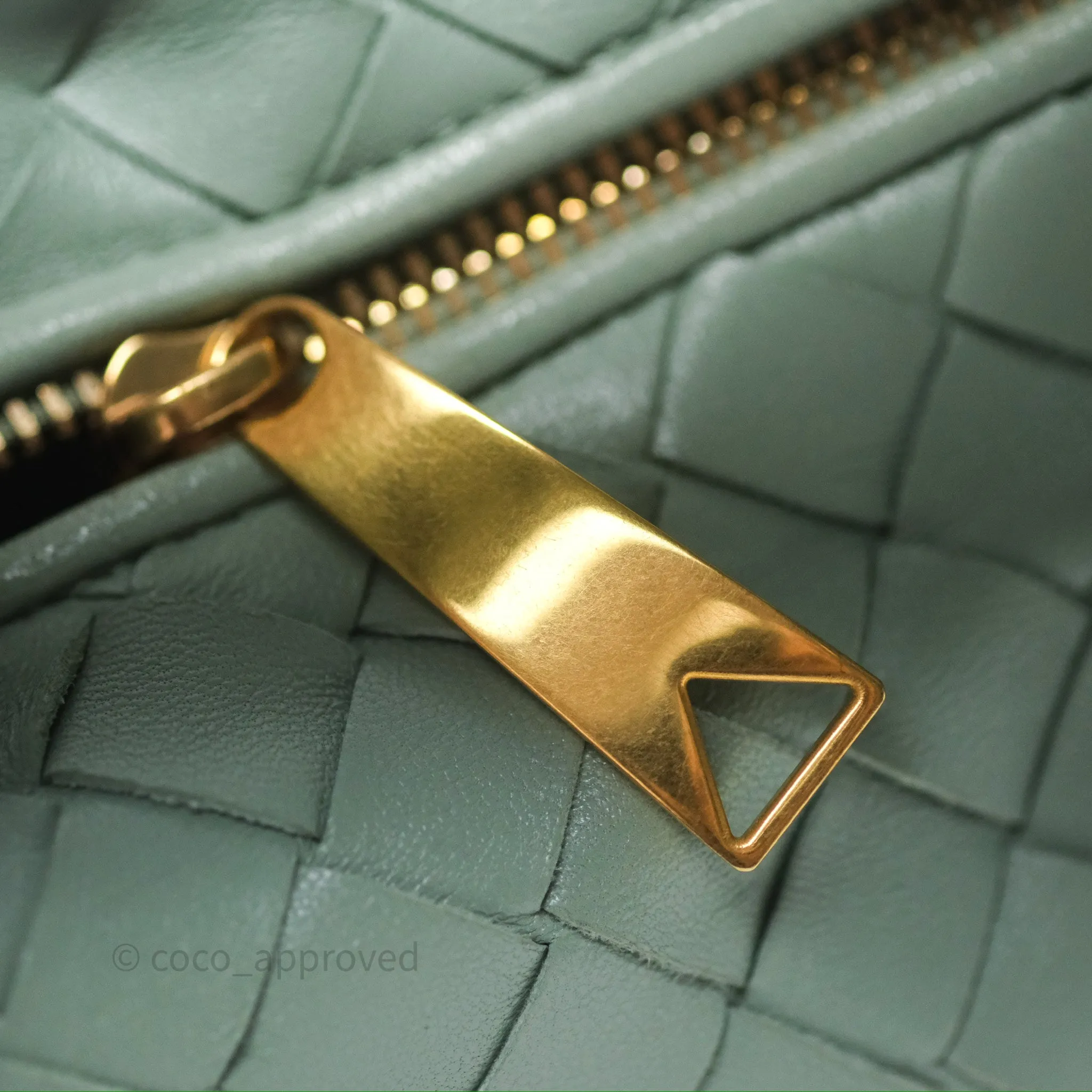 Bottega Veneta Mini Jodie Bag Intrecciato Green Lambskin Gold Hardware