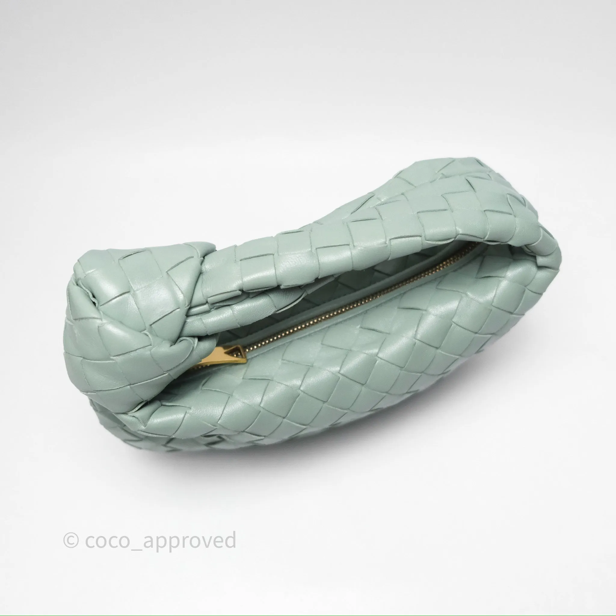 Bottega Veneta Mini Jodie Bag Intrecciato Green Lambskin Gold Hardware