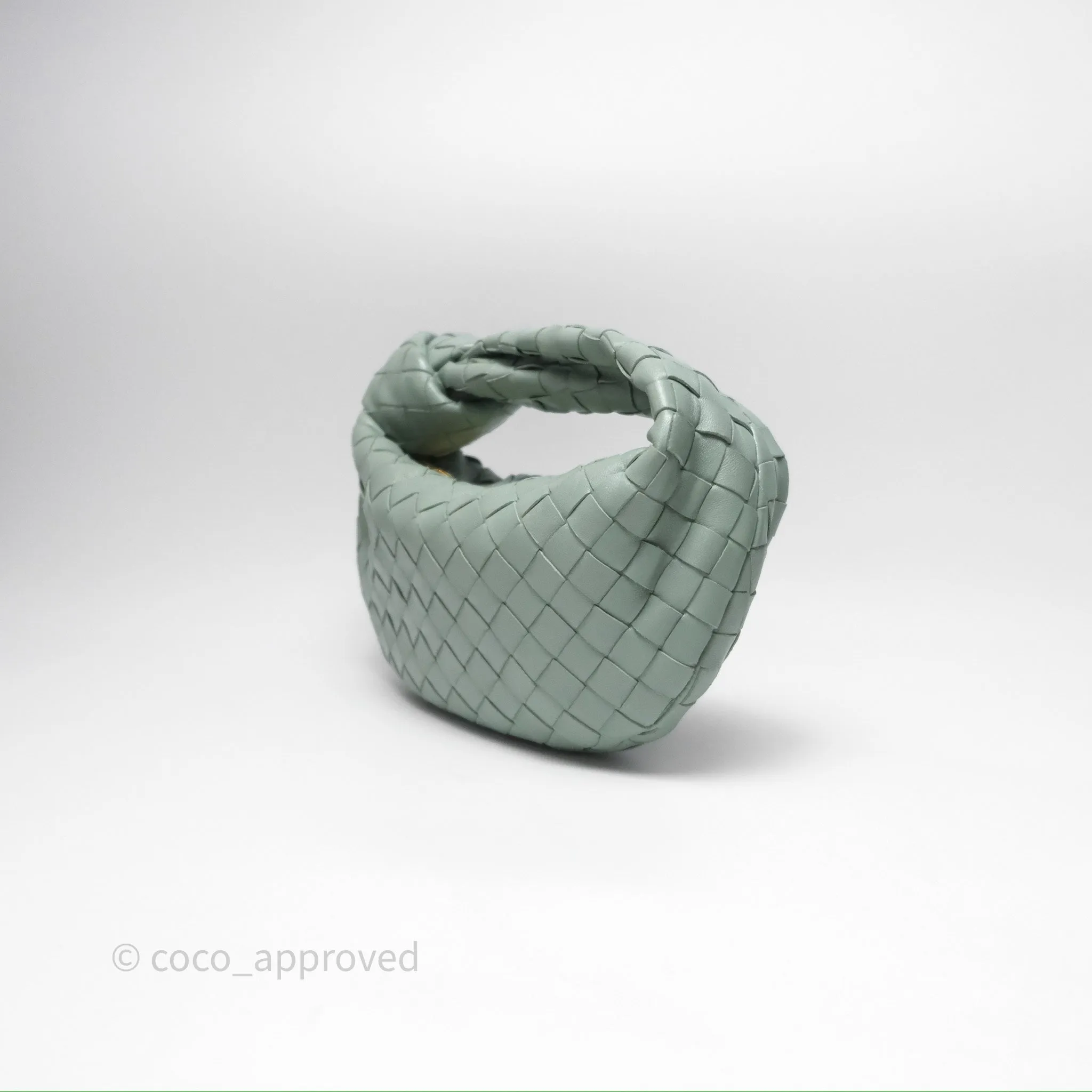 Bottega Veneta Mini Jodie Bag Intrecciato Green Lambskin Gold Hardware