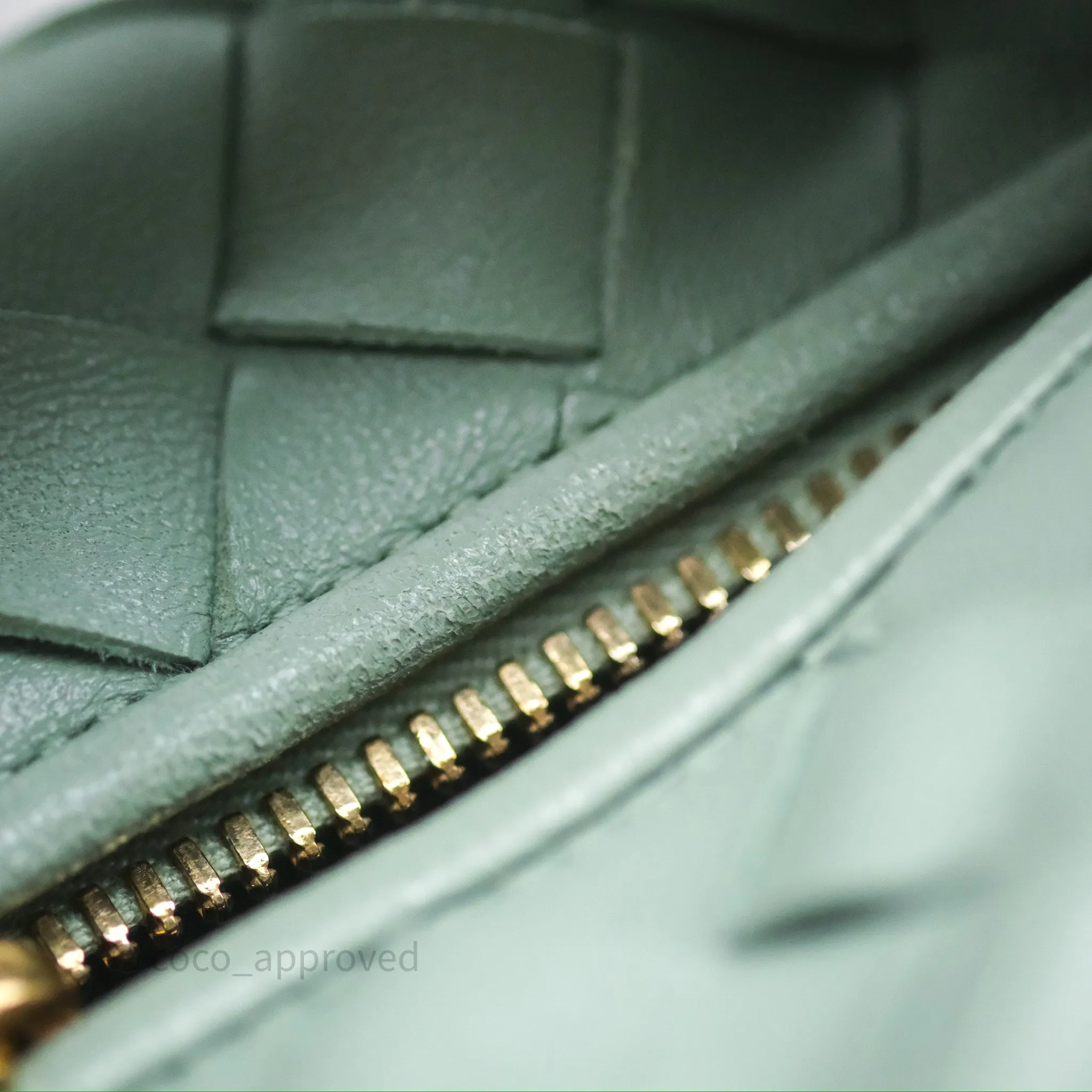 Bottega Veneta Mini Jodie Bag Intrecciato Green Lambskin Gold Hardware