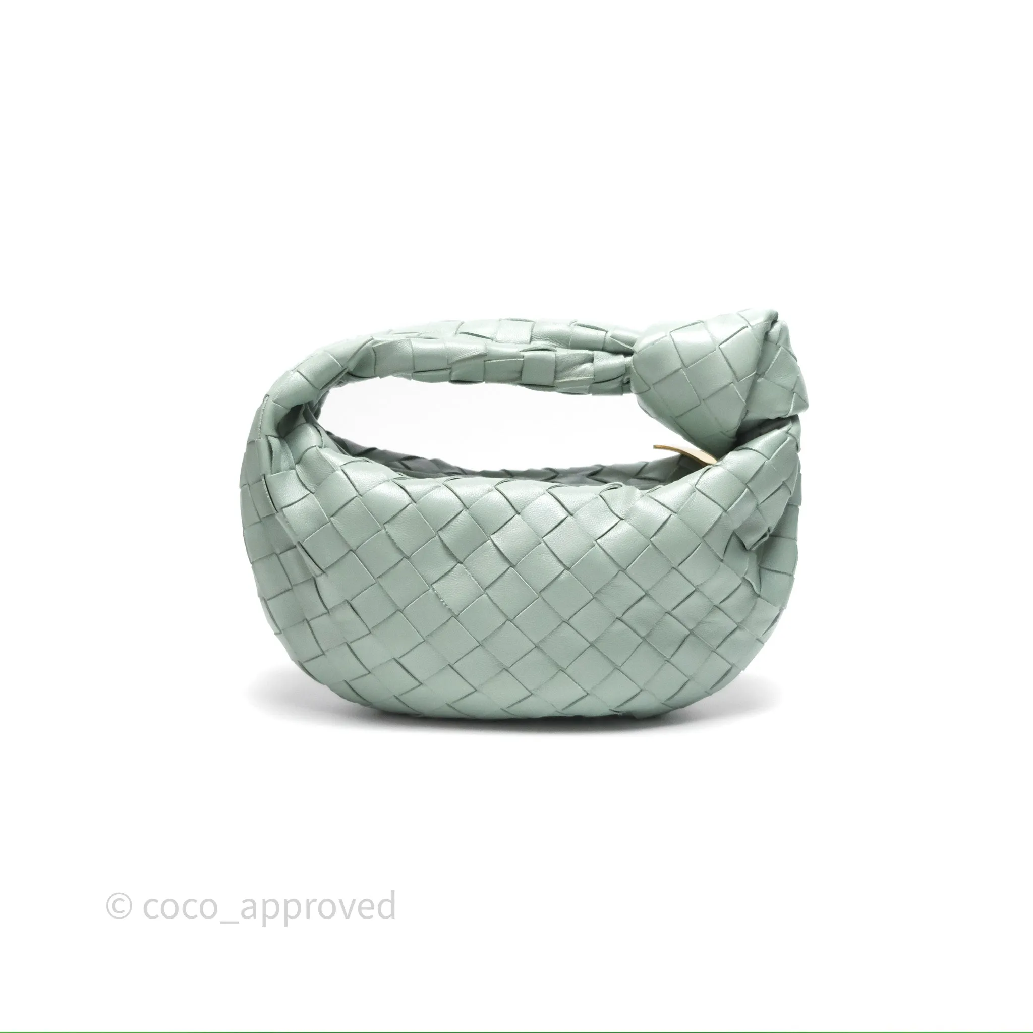 Bottega Veneta Mini Jodie Bag Intrecciato Green Lambskin Gold Hardware