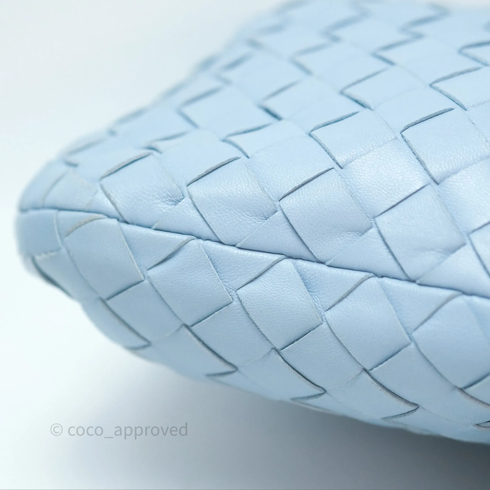 Bottega Veneta Mini Jodie Bag Intrecciato In Ice Lambskin Silver Hardware