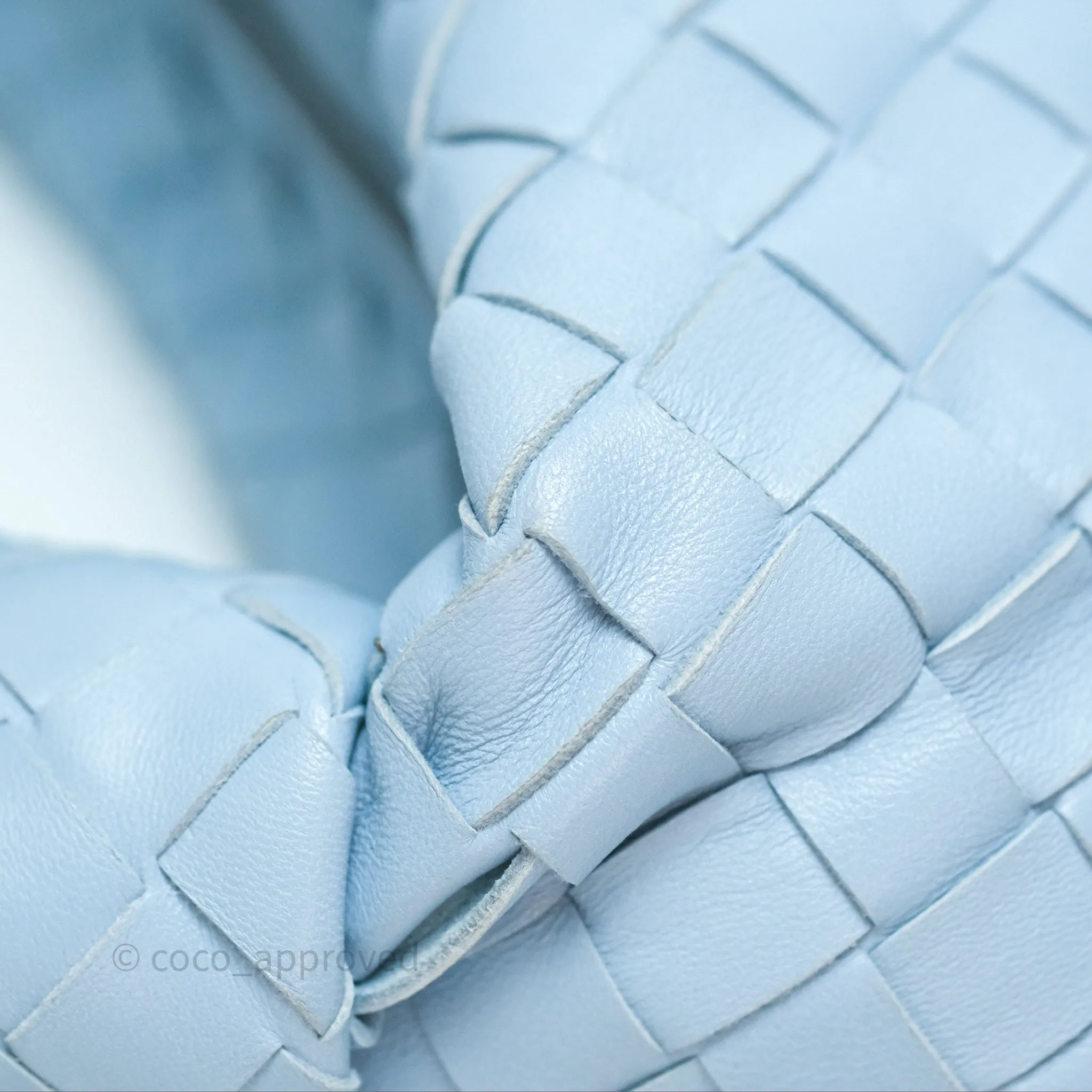 Bottega Veneta Mini Jodie Bag Intrecciato In Ice Lambskin Silver Hardware