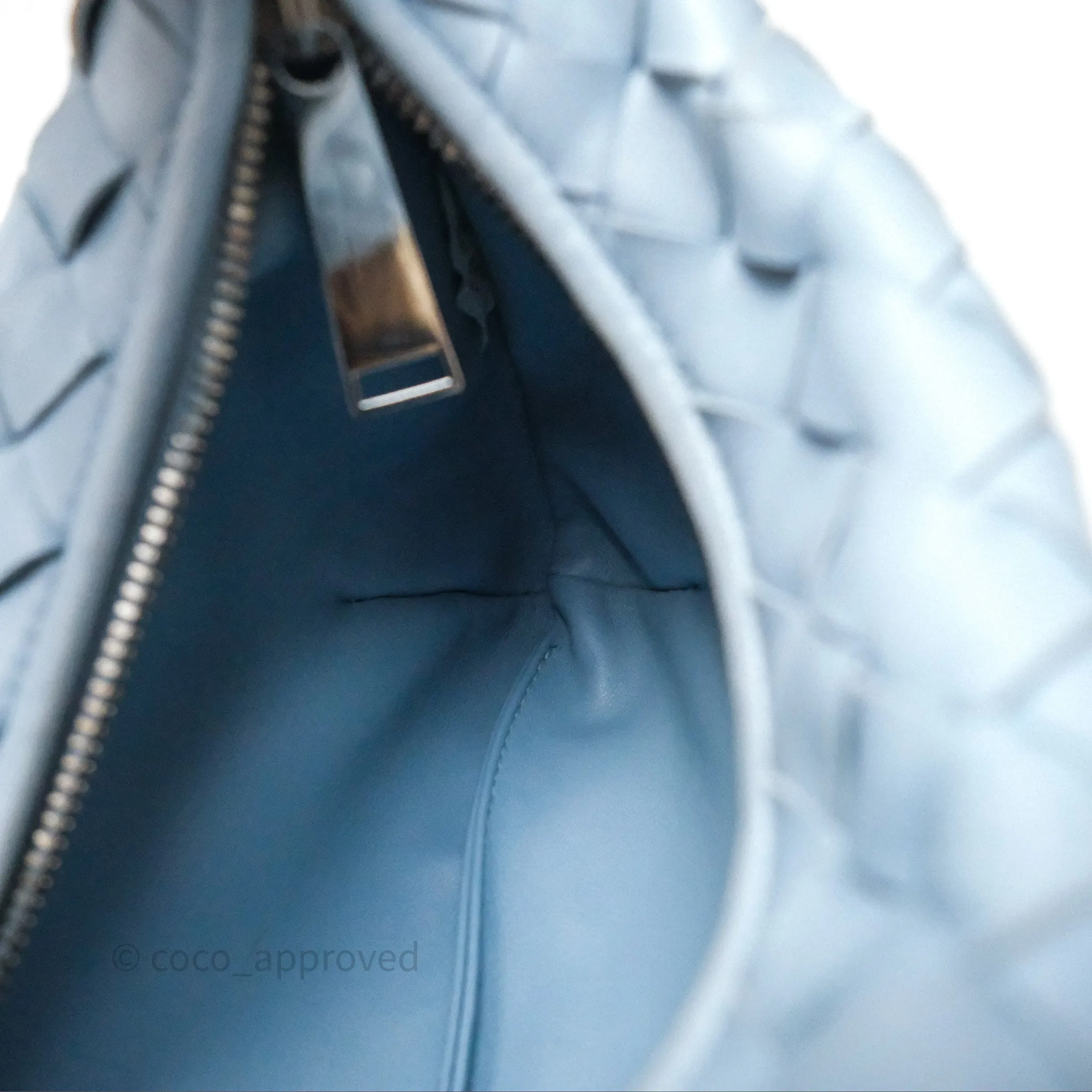 Bottega Veneta Mini Jodie Bag Intrecciato In Ice Lambskin Silver Hardware