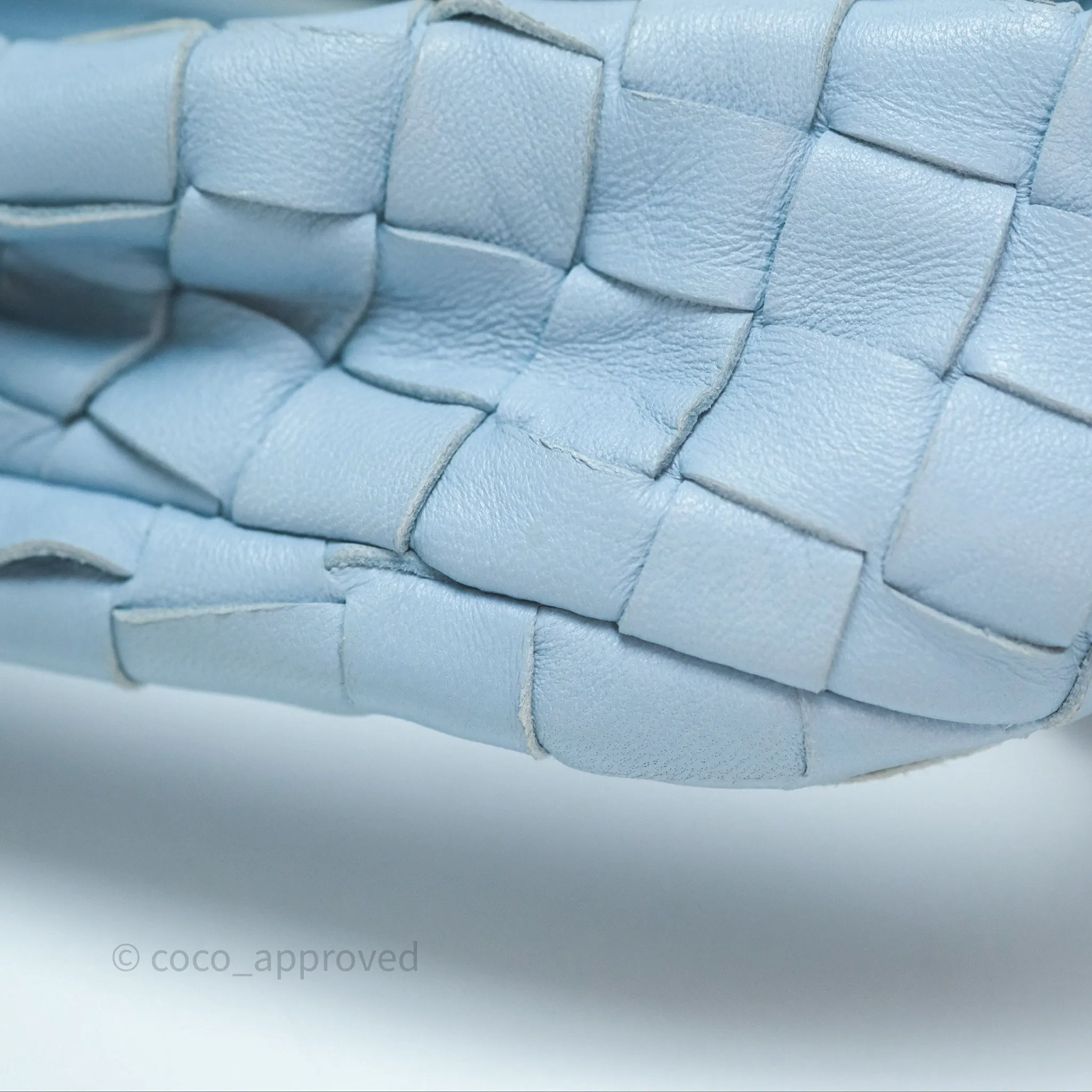Bottega Veneta Mini Jodie Bag Intrecciato In Ice Lambskin Silver Hardware