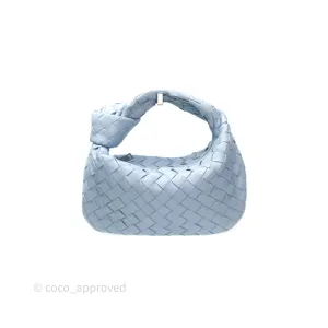 Bottega Veneta Mini Jodie Bag Intrecciato In Ice Lambskin Silver Hardware