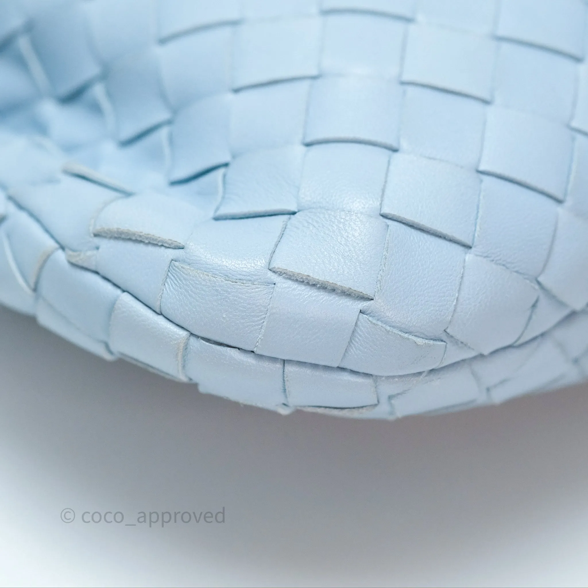 Bottega Veneta Mini Jodie Bag Intrecciato In Ice Lambskin Silver Hardware