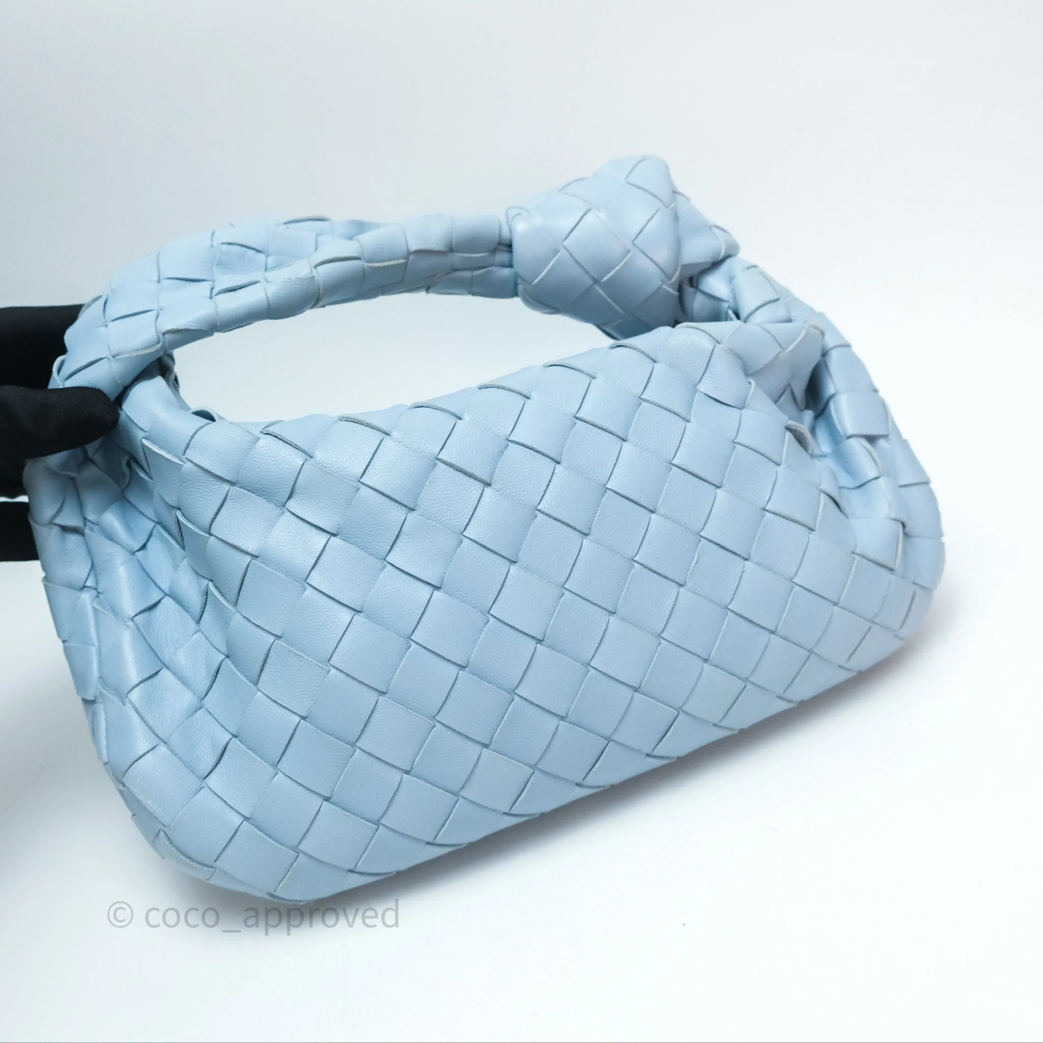 Bottega Veneta Mini Jodie Bag Intrecciato In Ice Lambskin Silver Hardware