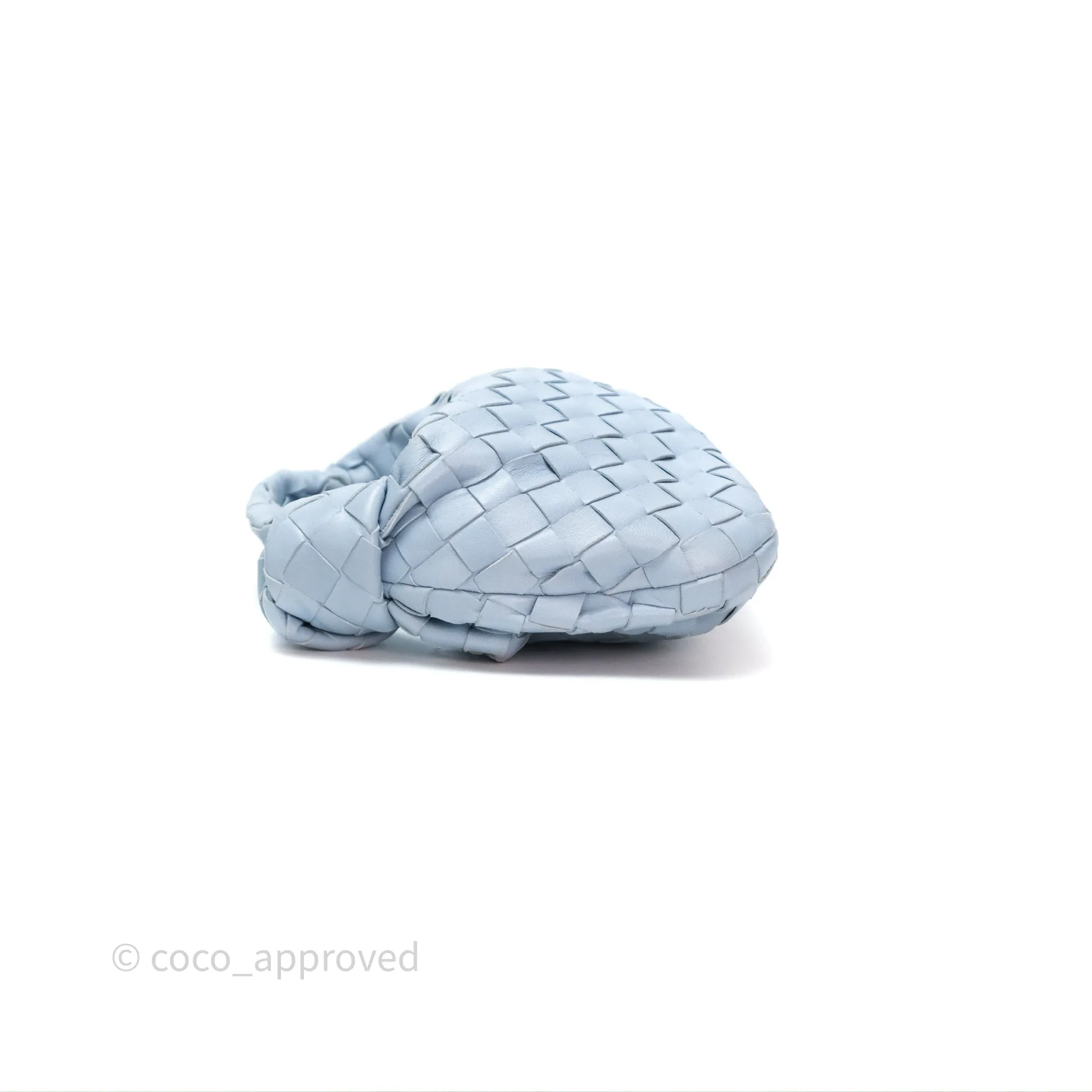 Bottega Veneta Mini Jodie Bag Intrecciato In Ice Lambskin Silver Hardware