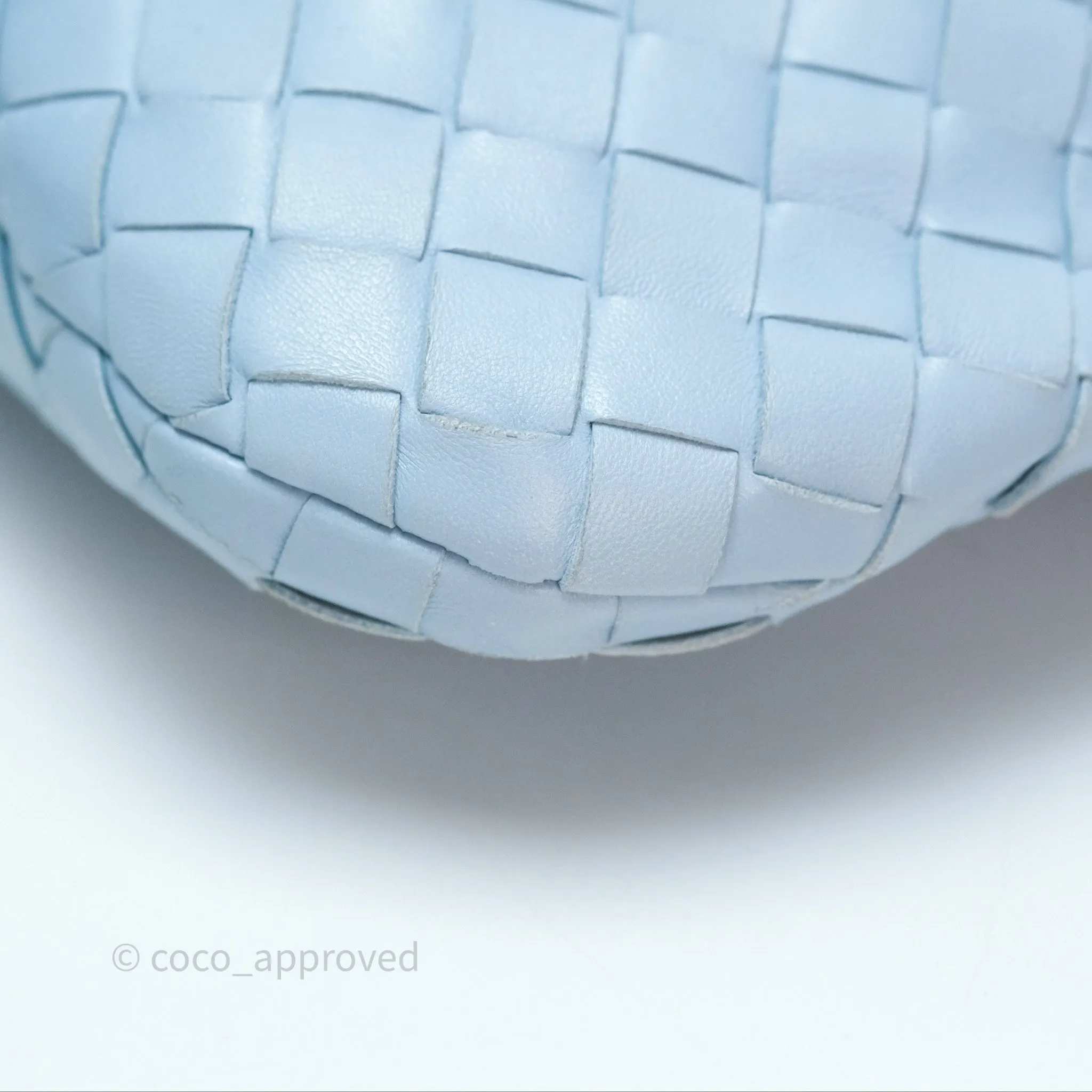 Bottega Veneta Mini Jodie Bag Intrecciato In Ice Lambskin Silver Hardware