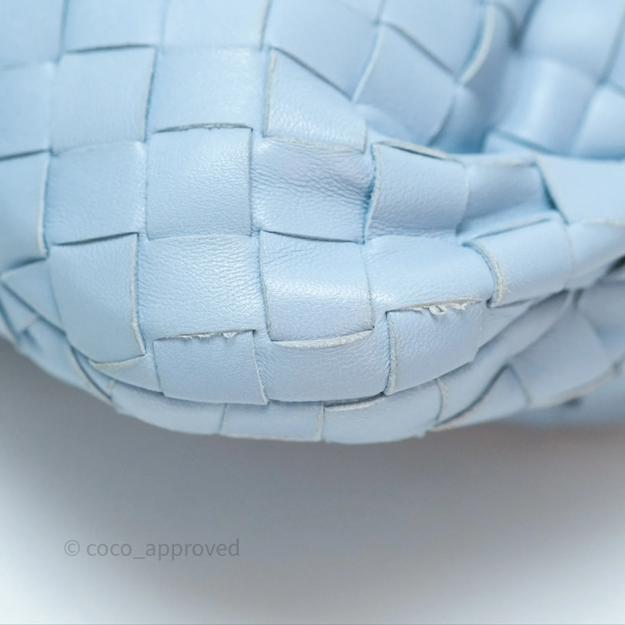 Bottega Veneta Mini Jodie Bag Intrecciato In Ice Lambskin Silver Hardware
