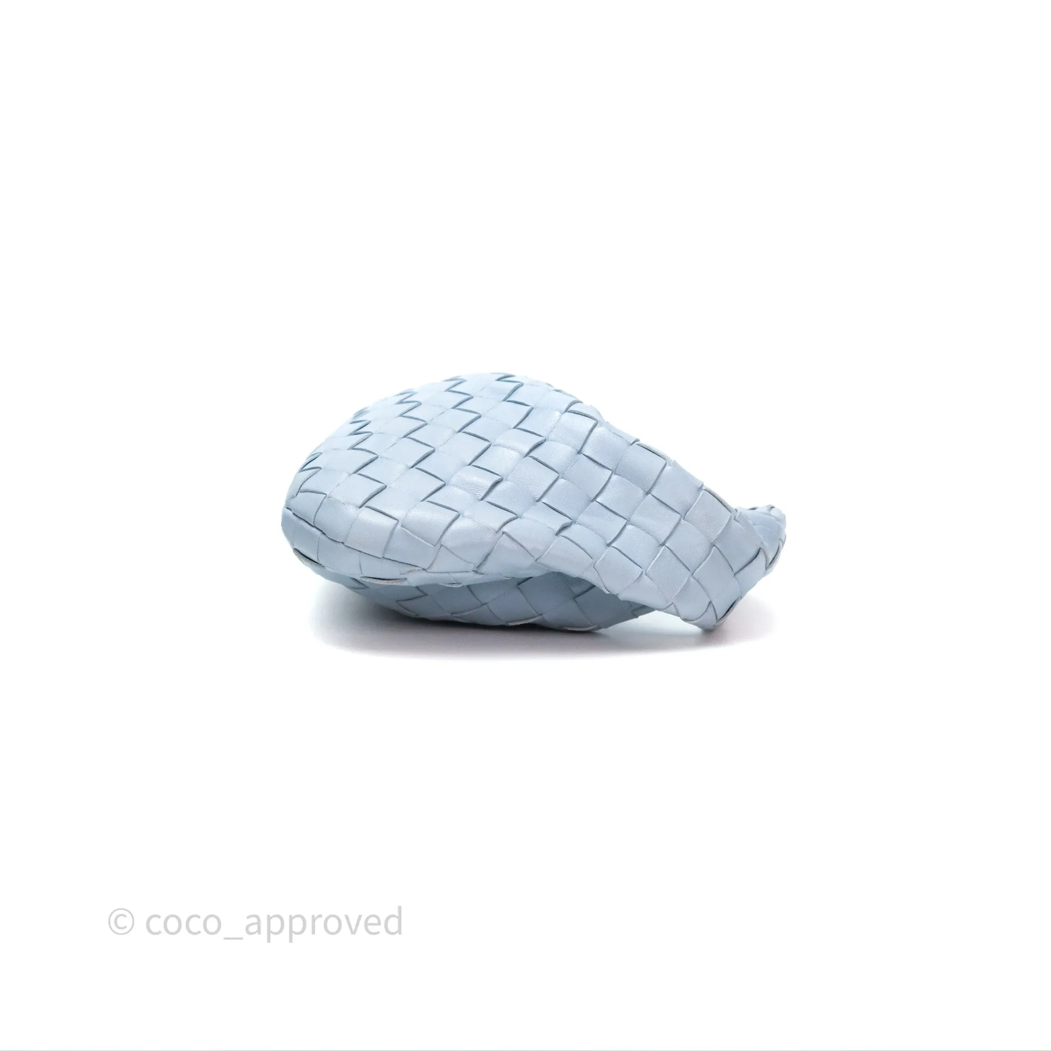 Bottega Veneta Mini Jodie Bag Intrecciato In Ice Lambskin Silver Hardware