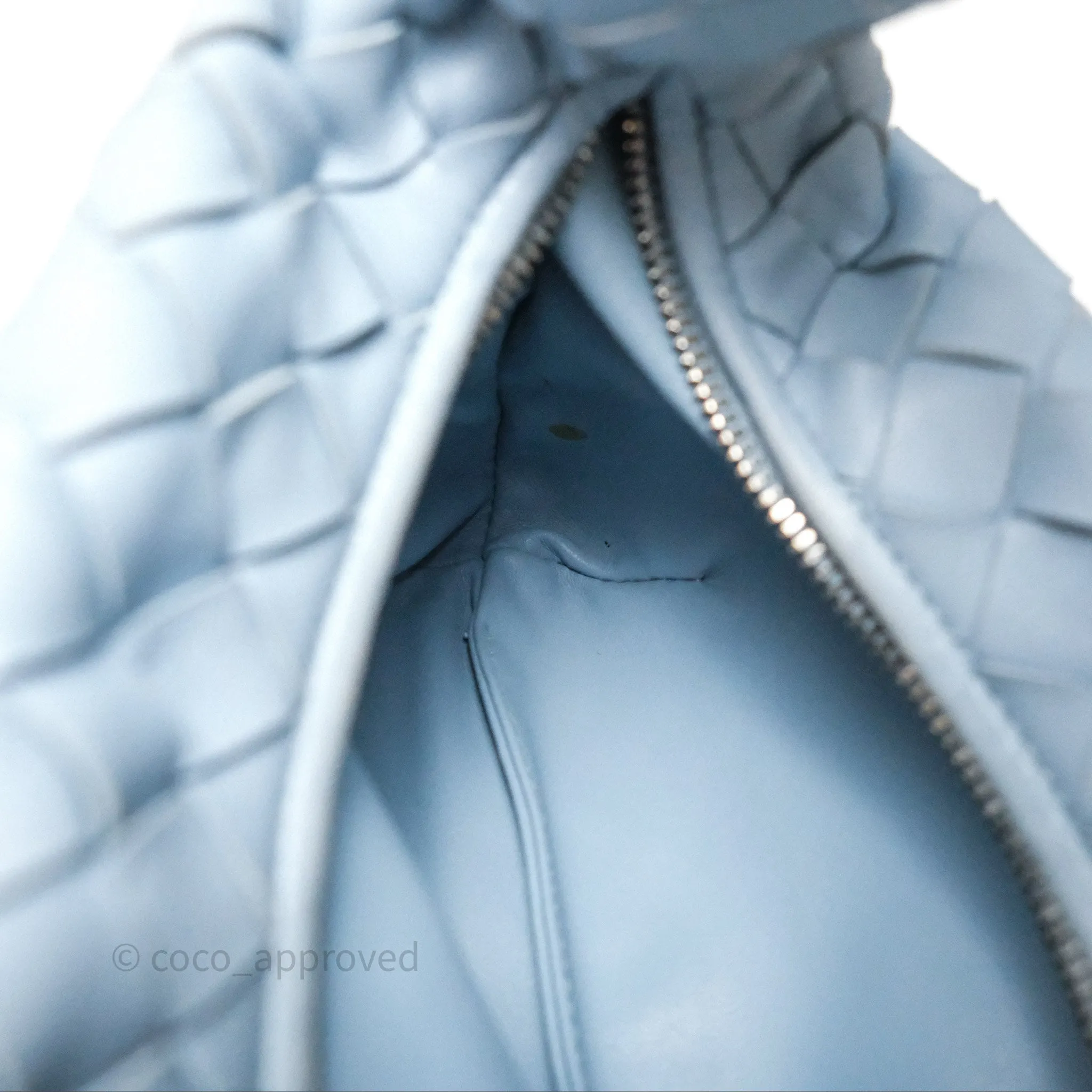 Bottega Veneta Mini Jodie Bag Intrecciato In Ice Lambskin Silver Hardware