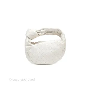 Bottega Veneta Mini Jodie Bag Intrecciato White Lambskin