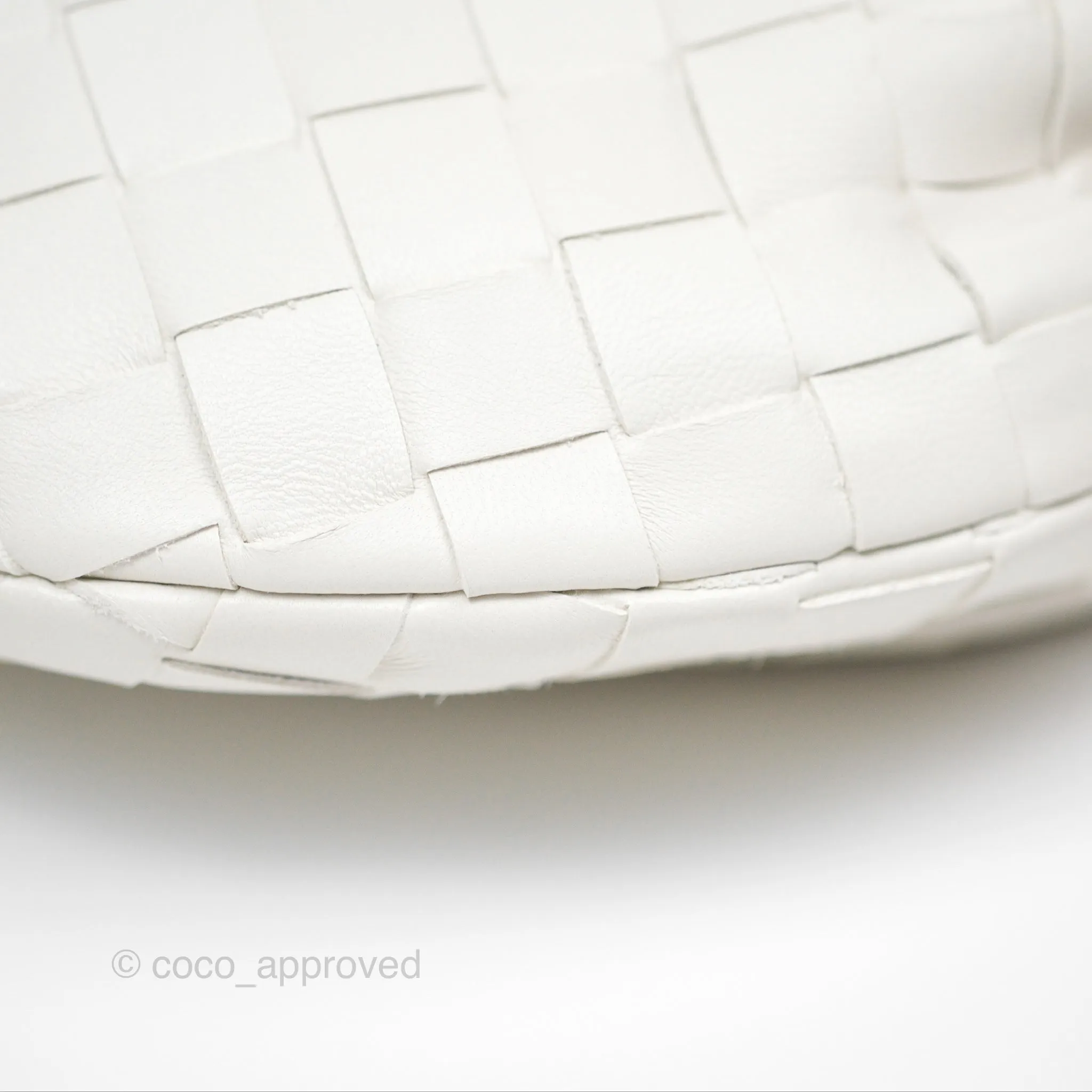 Bottega Veneta Mini Jodie Bag Intrecciato White Lambskin