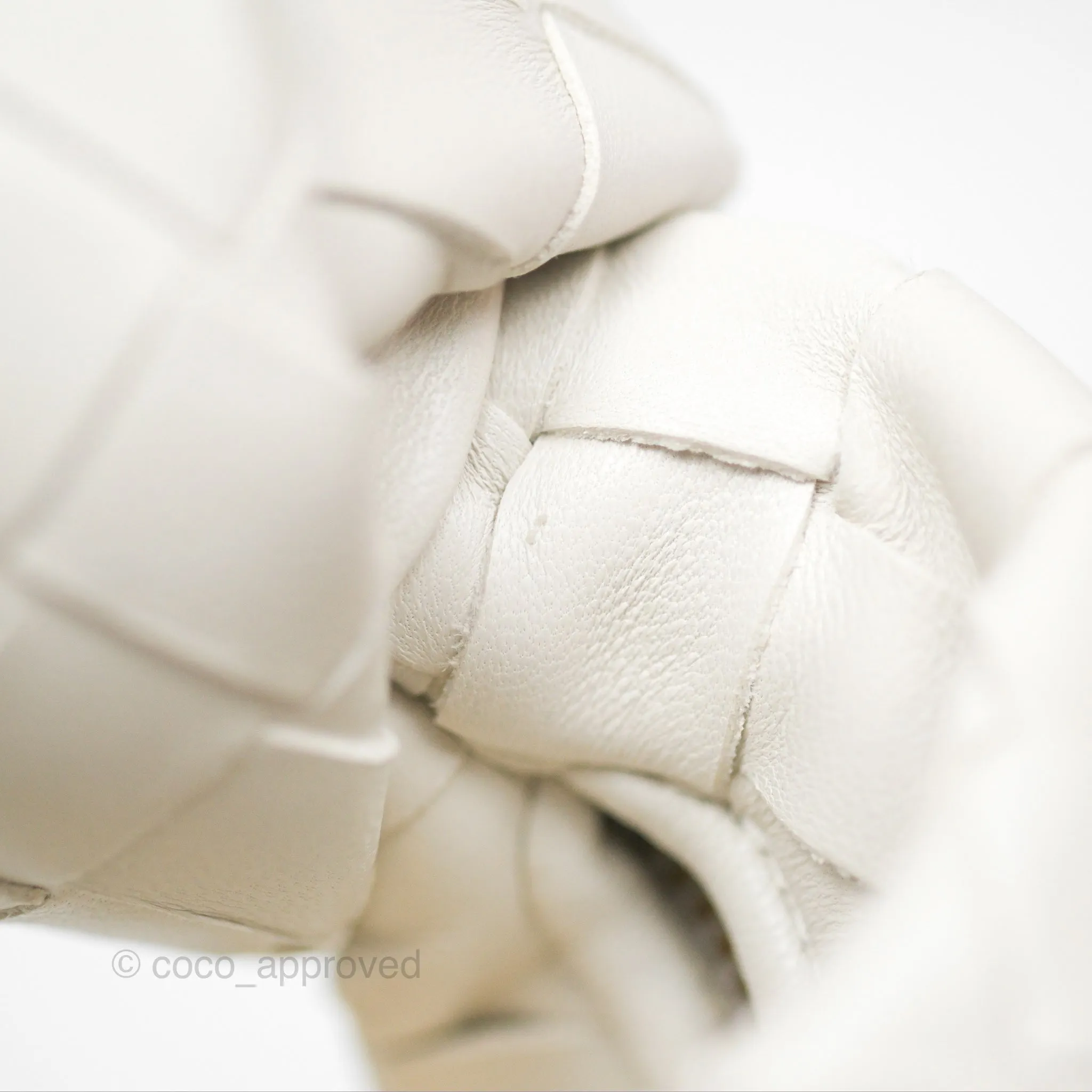 Bottega Veneta Mini Jodie Bag Intrecciato White Lambskin