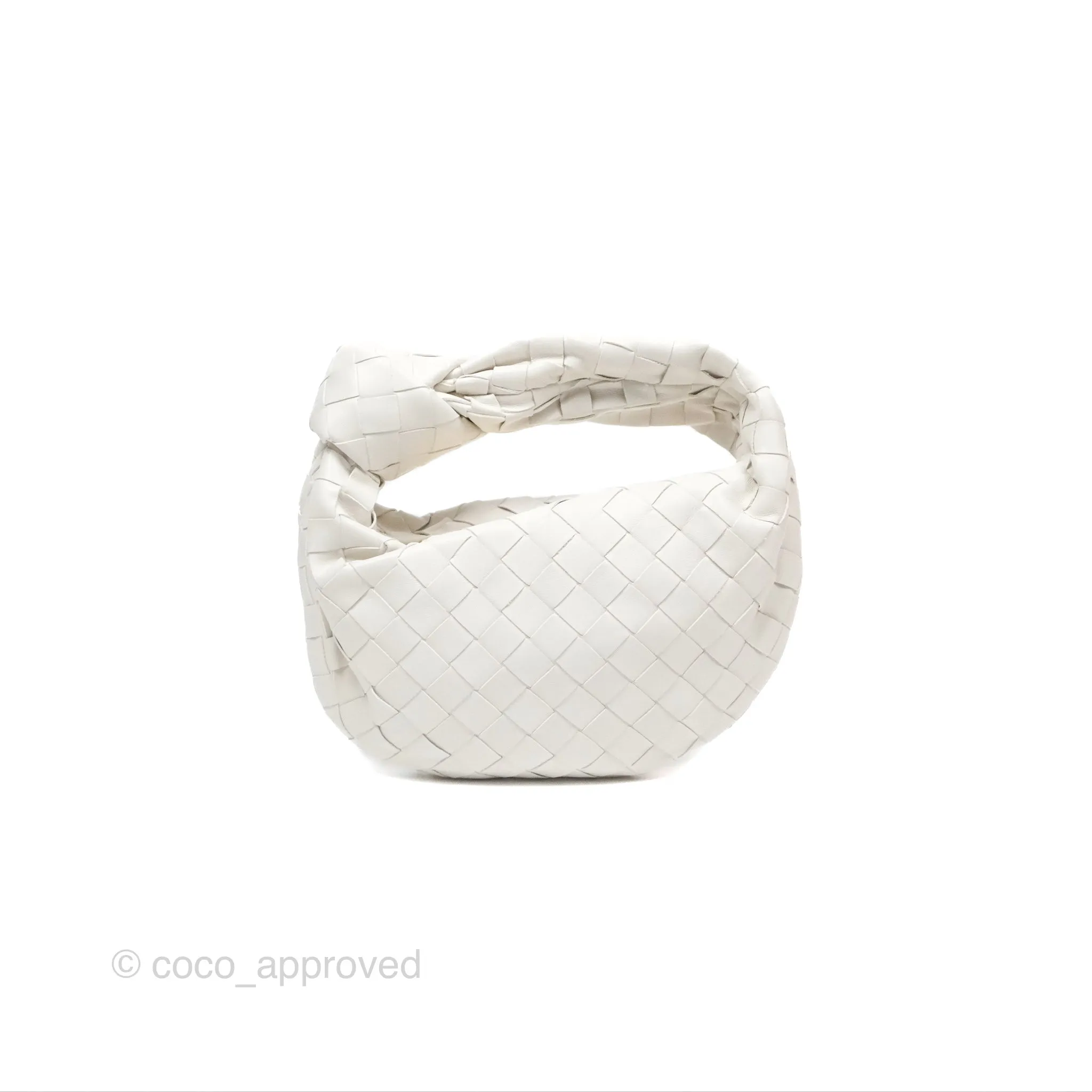 Bottega Veneta Mini Jodie Bag Intrecciato White Lambskin