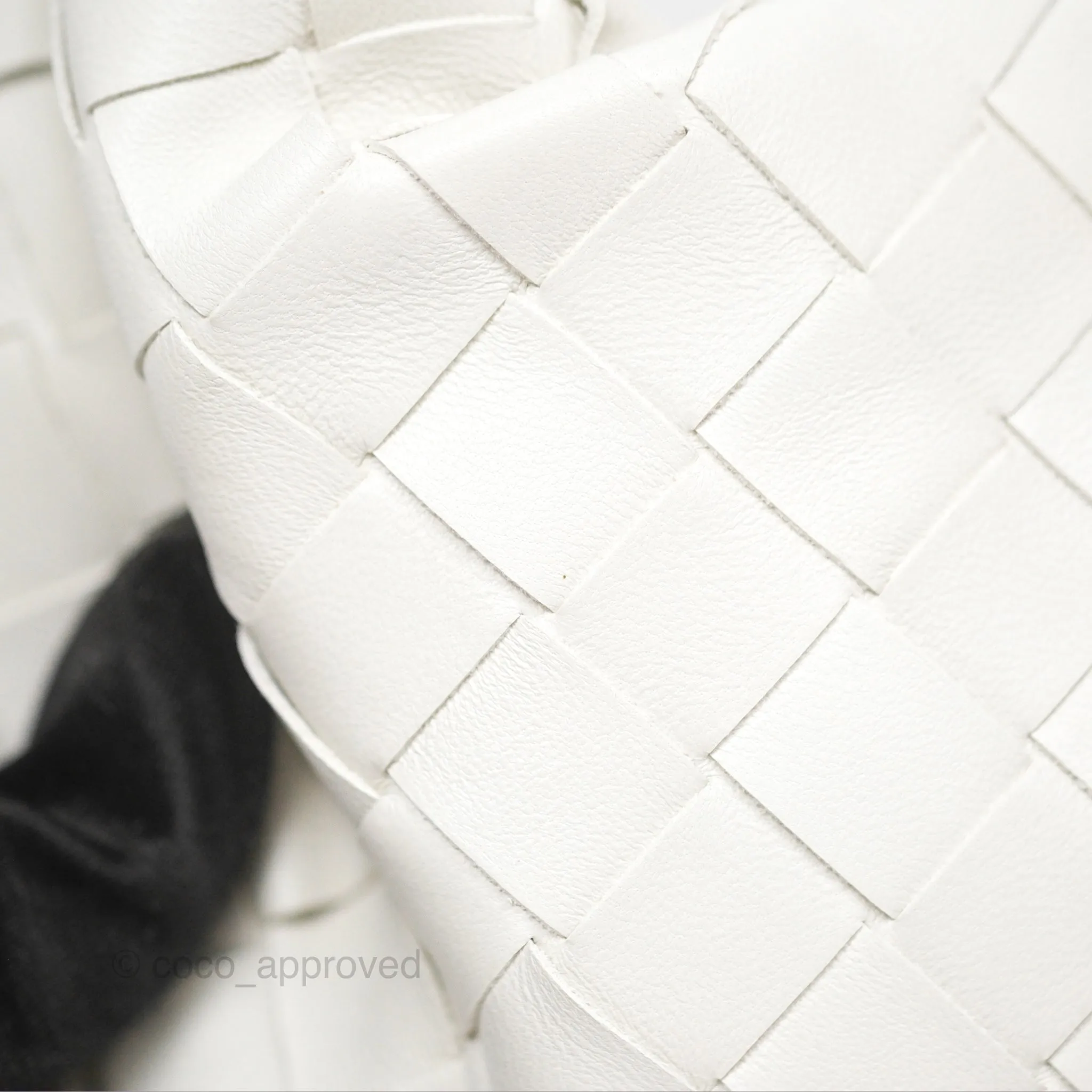 Bottega Veneta Mini Jodie Bag Intrecciato White Lambskin