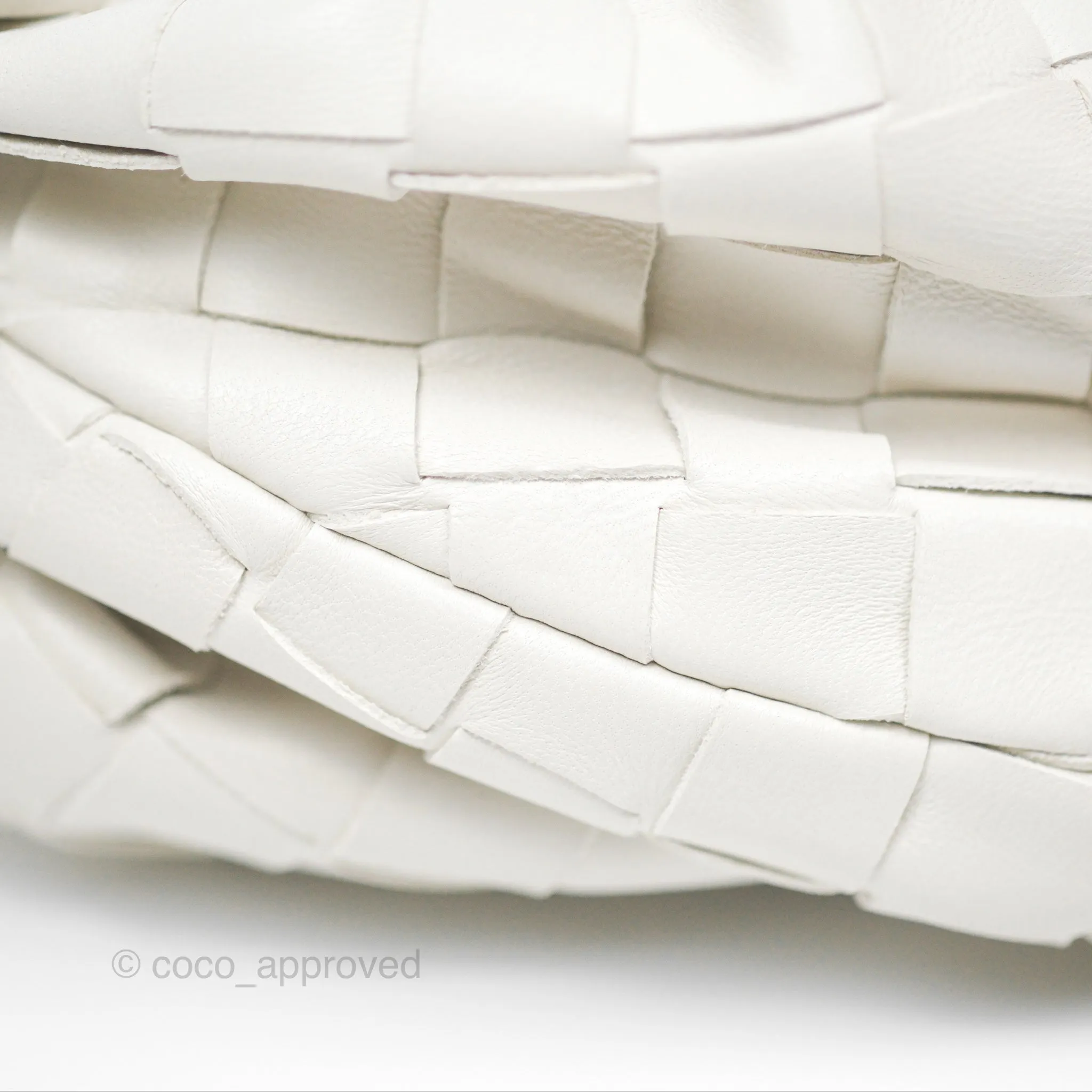 Bottega Veneta Mini Jodie Bag Intrecciato White Lambskin