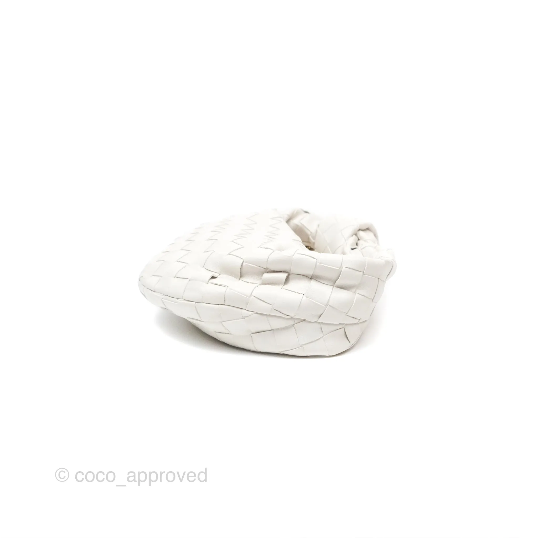 Bottega Veneta Mini Jodie Bag Intrecciato White Lambskin