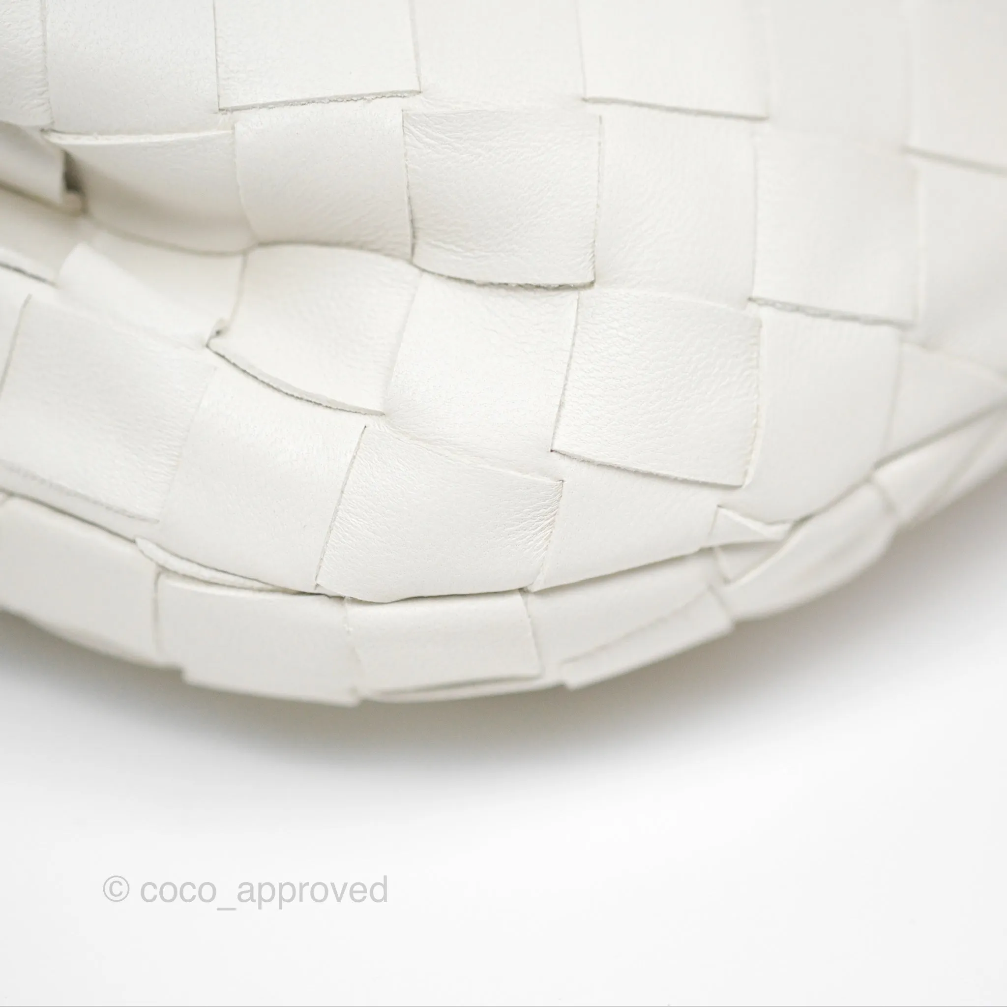 Bottega Veneta Mini Jodie Bag Intrecciato White Lambskin