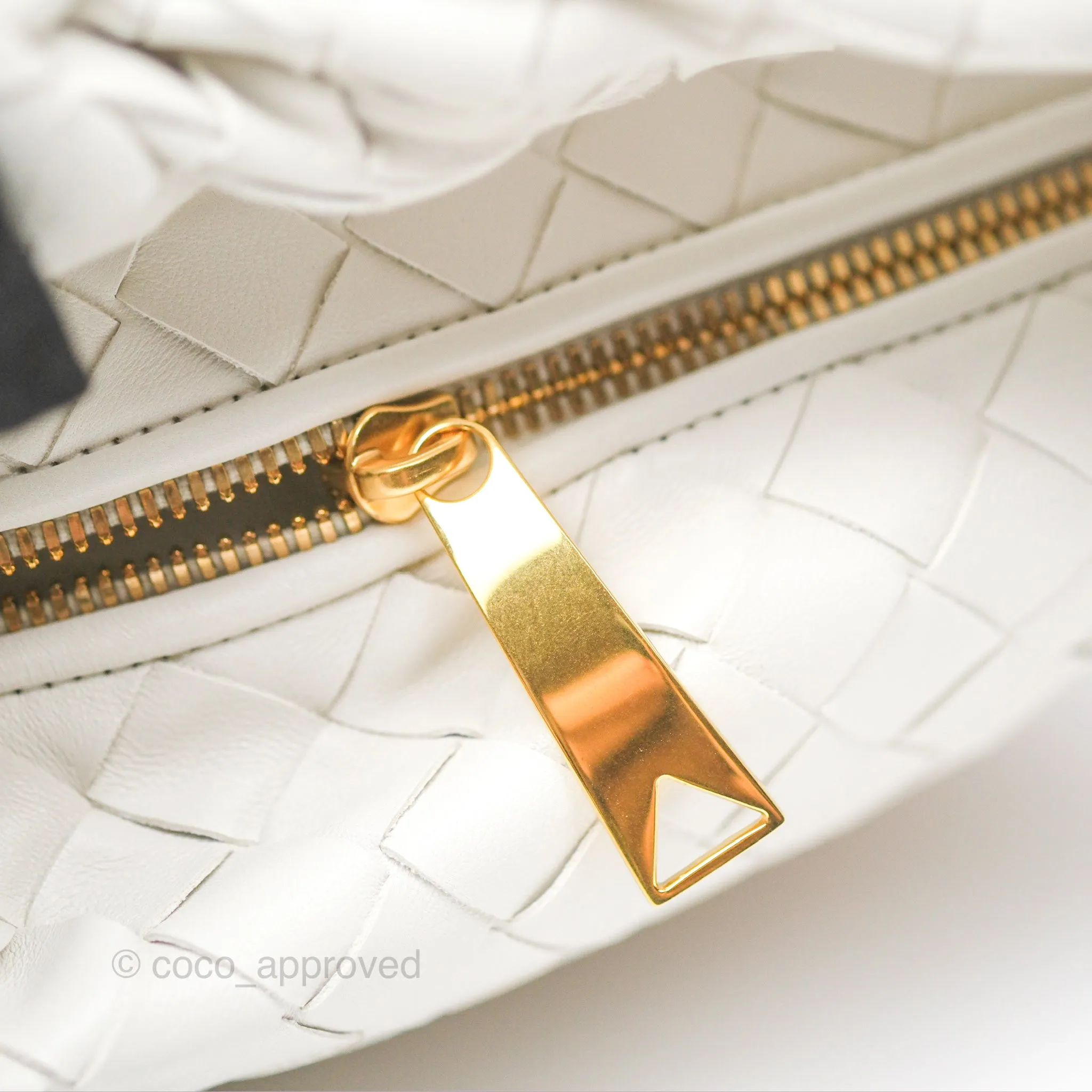 Bottega Veneta Mini Jodie Bag Intrecciato White Lambskin