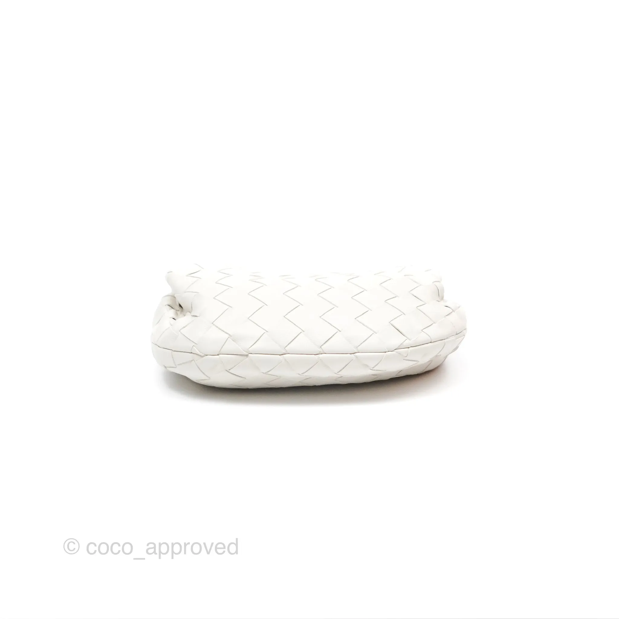 Bottega Veneta Mini Jodie Bag Intrecciato White Lambskin