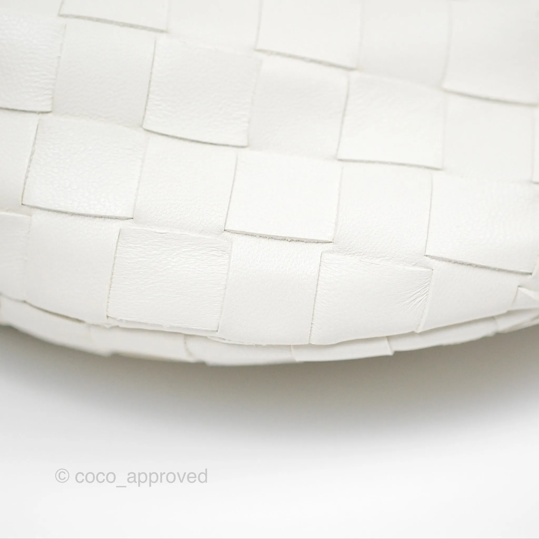 Bottega Veneta Mini Jodie Bag Intrecciato White Lambskin