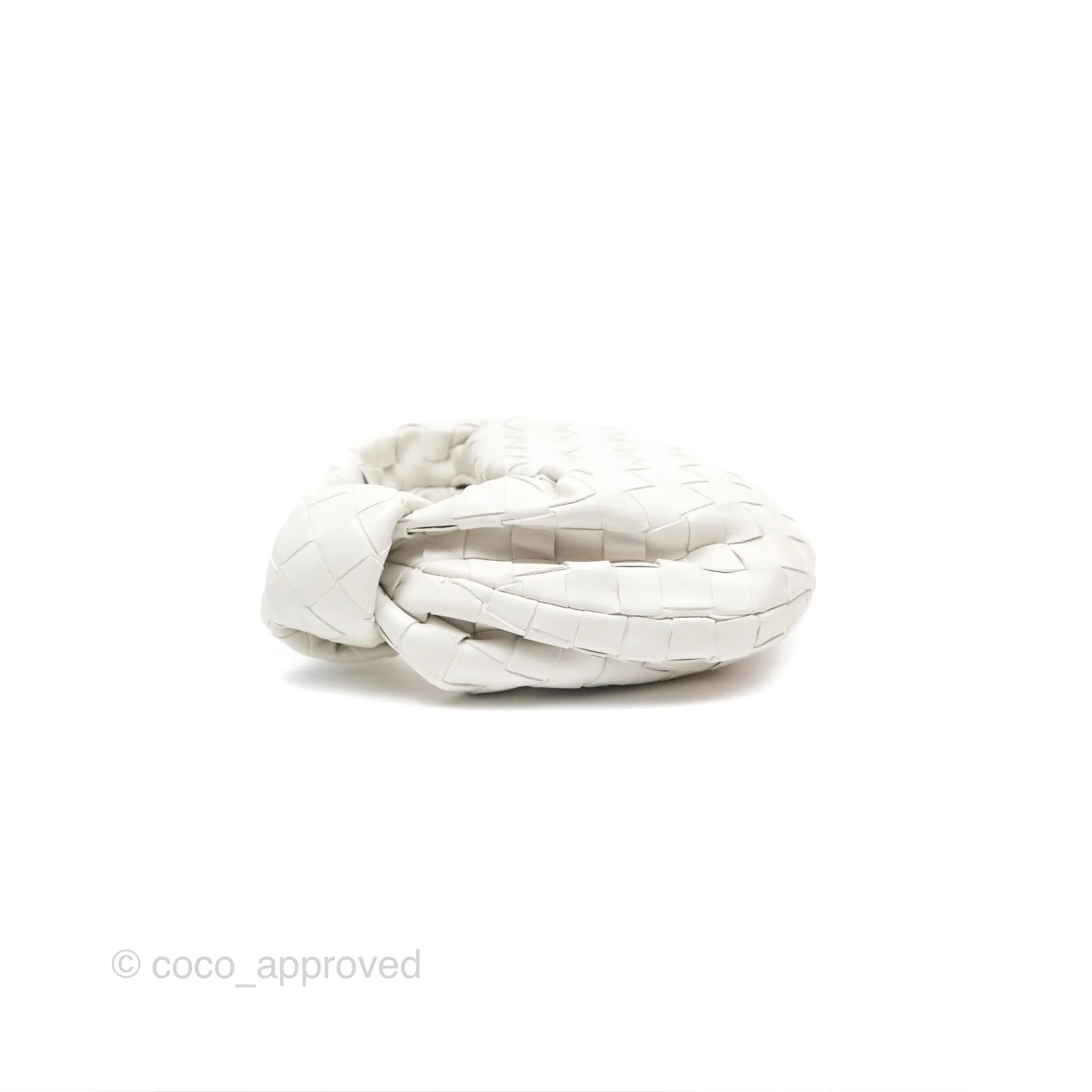Bottega Veneta Mini Jodie Bag Intrecciato White Lambskin