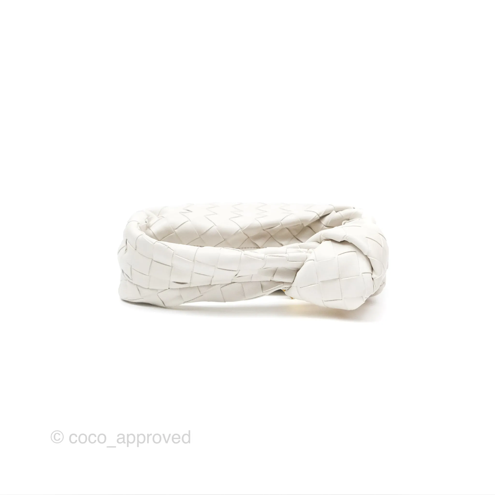 Bottega Veneta Mini Jodie Bag Intrecciato White Lambskin