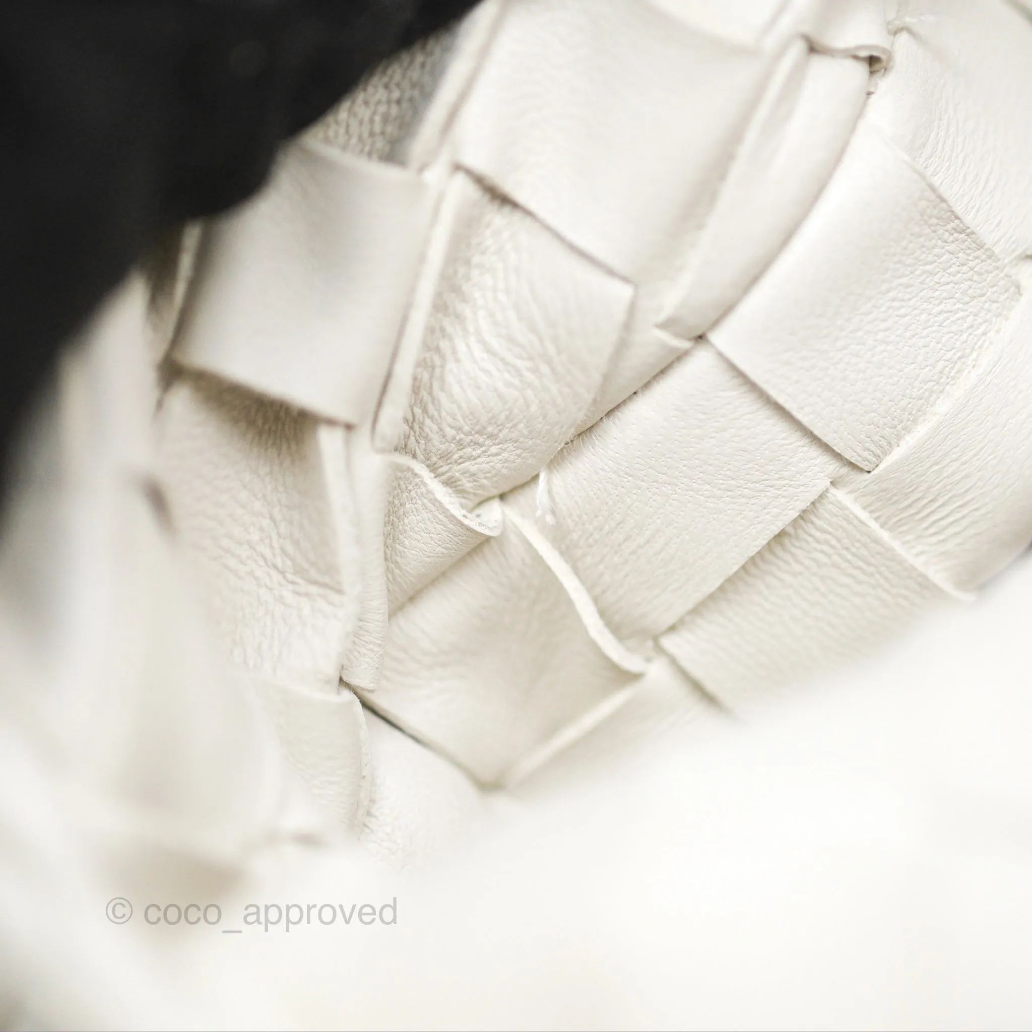 Bottega Veneta Mini Jodie Bag Intrecciato White Lambskin