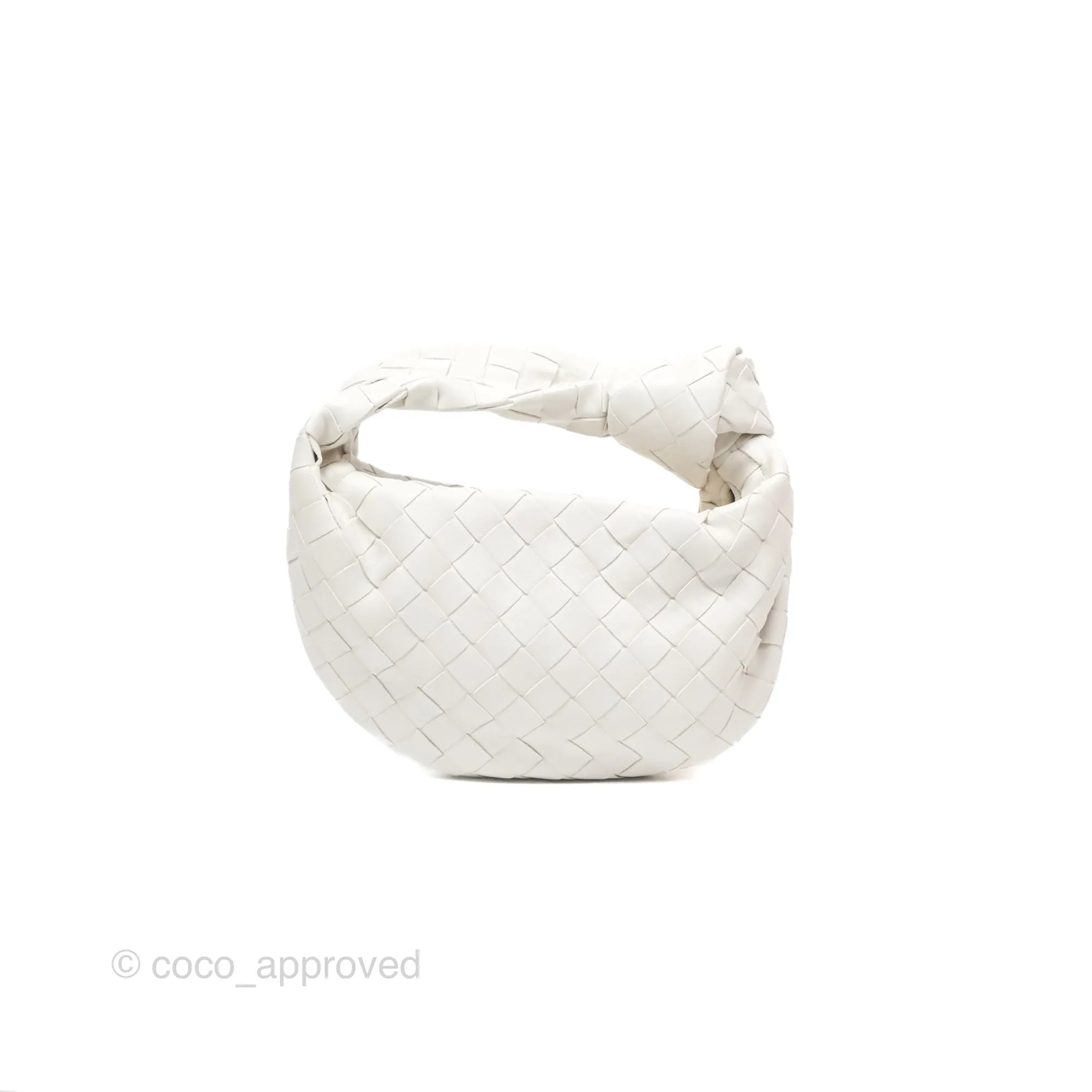 Bottega Veneta Mini Jodie Bag Intrecciato White Lambskin