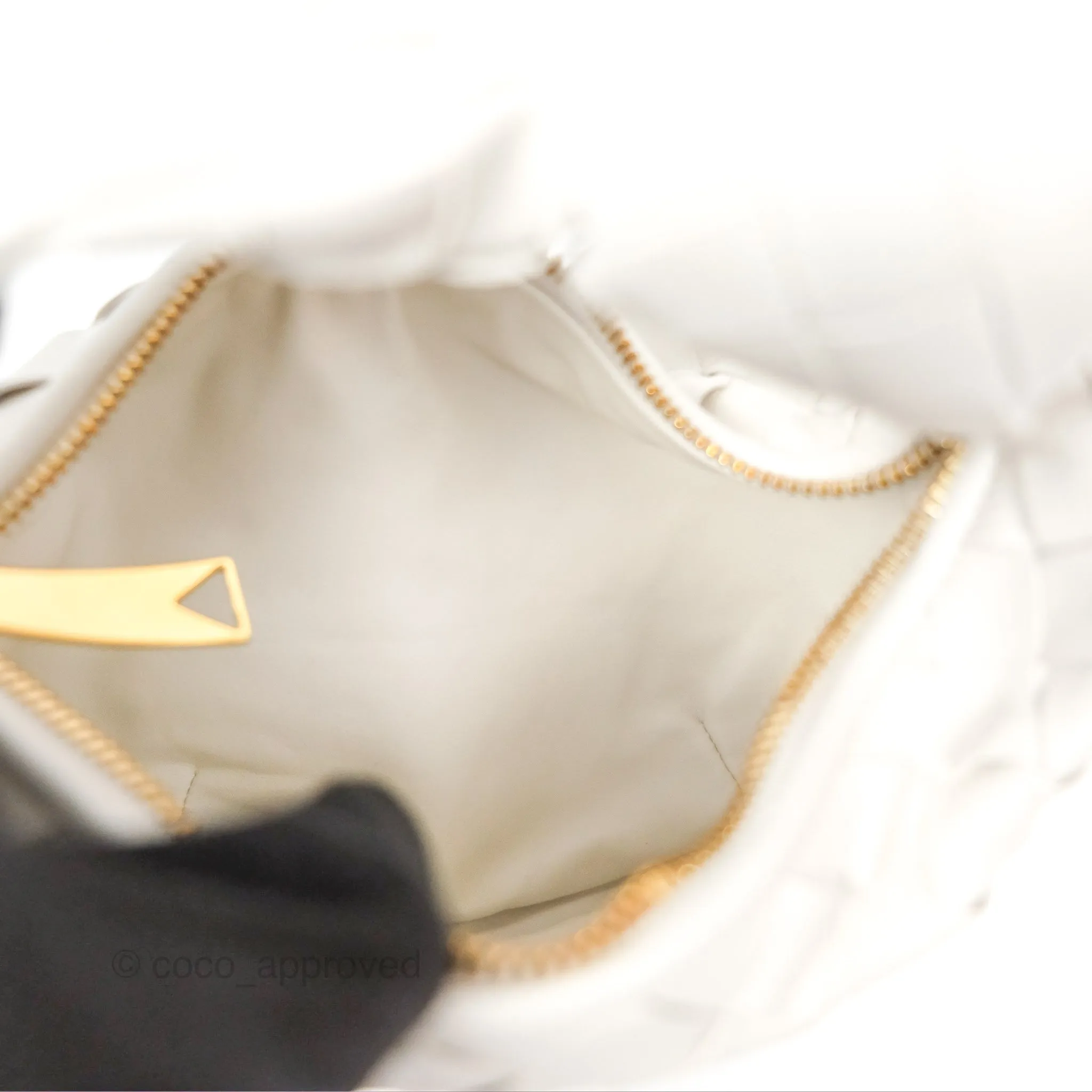 Bottega Veneta Mini Jodie Bag Intrecciato White Lambskin