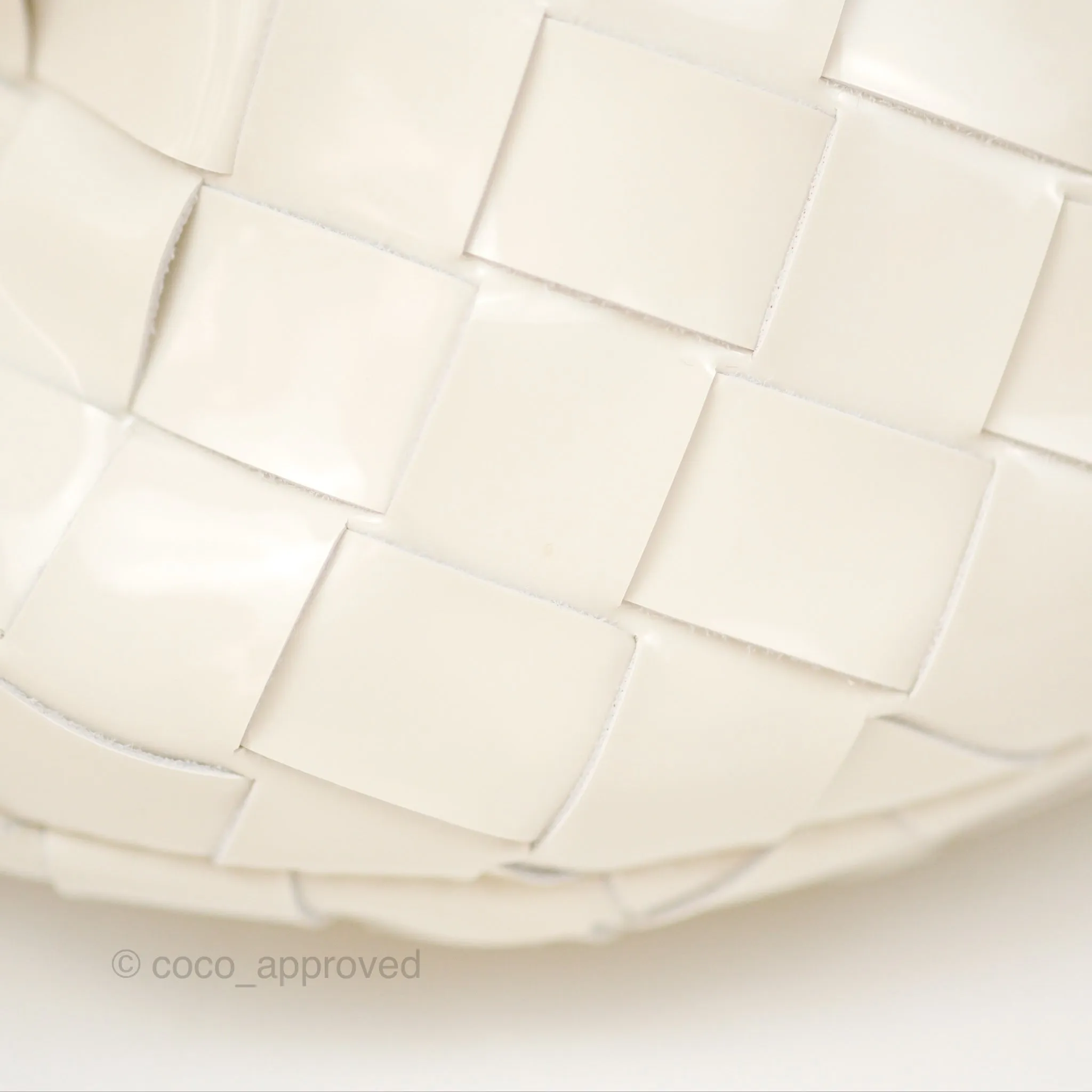 Bottega Veneta Mini Jodie Bag Intrecciato White Patent