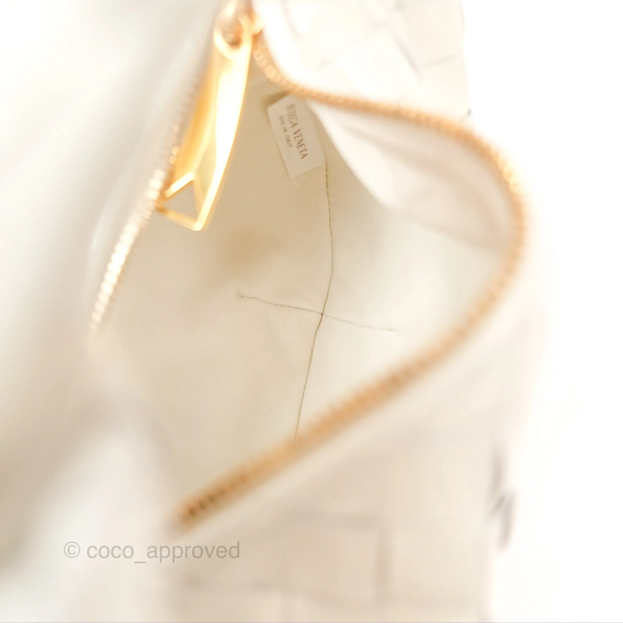 Bottega Veneta Mini Jodie Bag Intrecciato White Patent