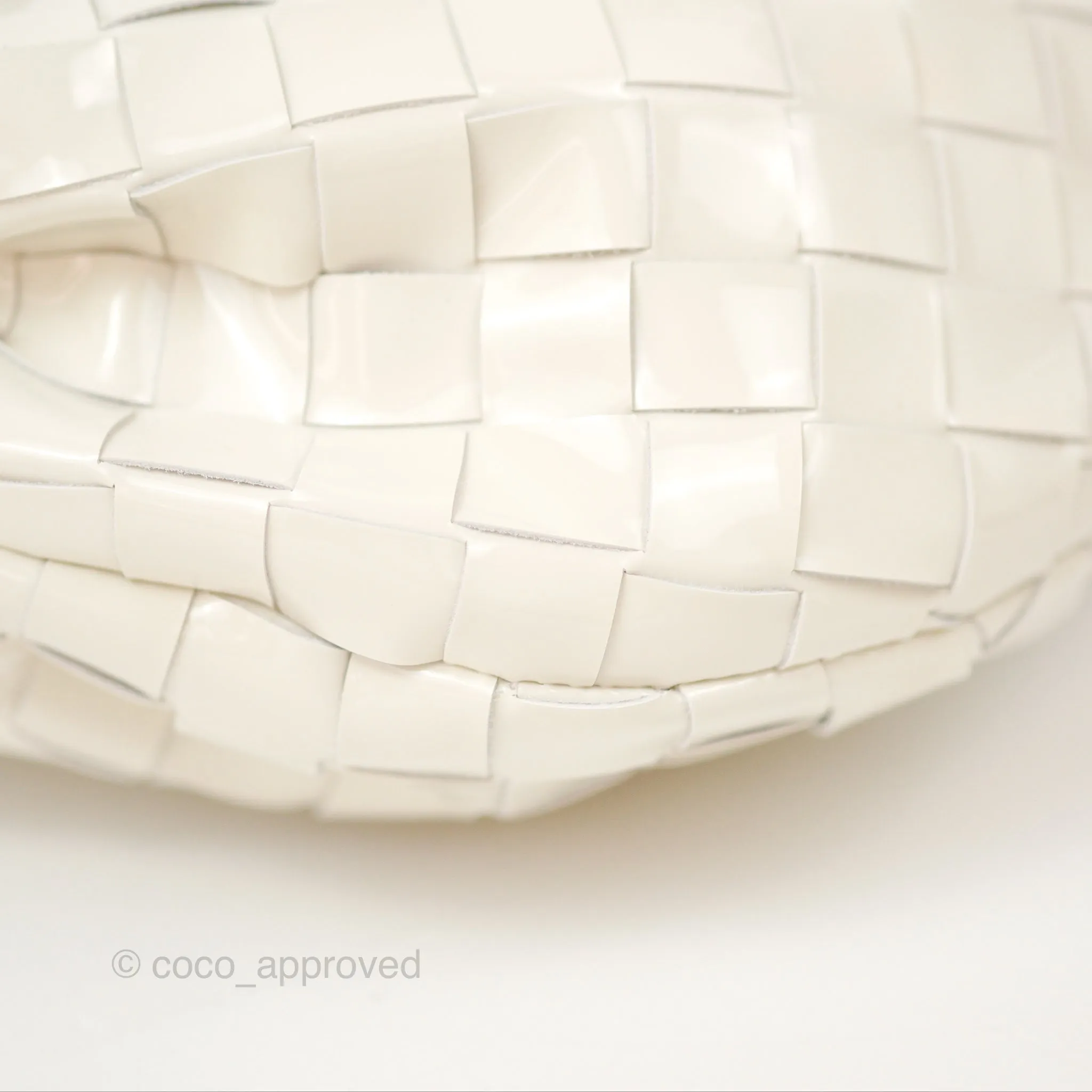 Bottega Veneta Mini Jodie Bag Intrecciato White Patent
