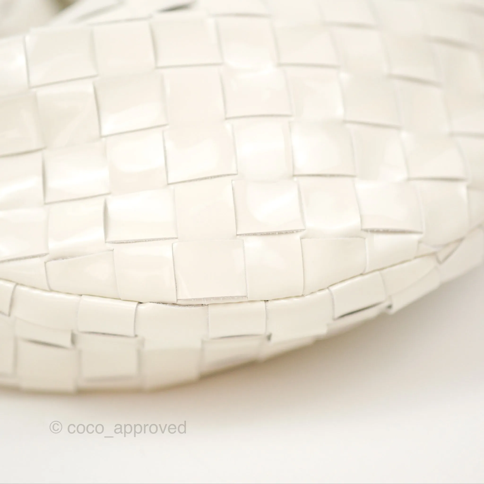 Bottega Veneta Mini Jodie Bag Intrecciato White Patent