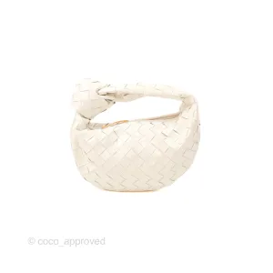 Bottega Veneta Mini Jodie Bag Intrecciato White Patent
