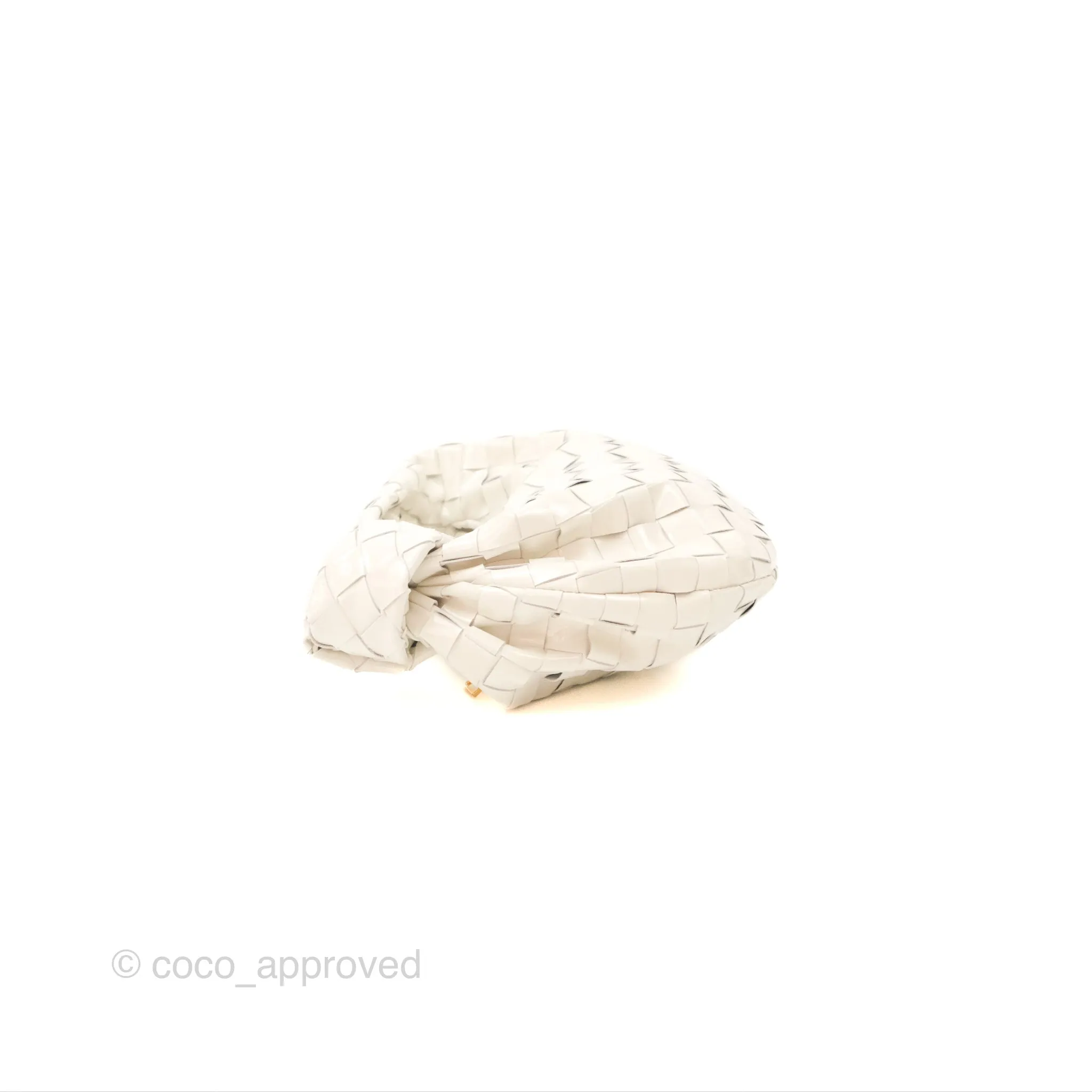 Bottega Veneta Mini Jodie Bag Intrecciato White Patent