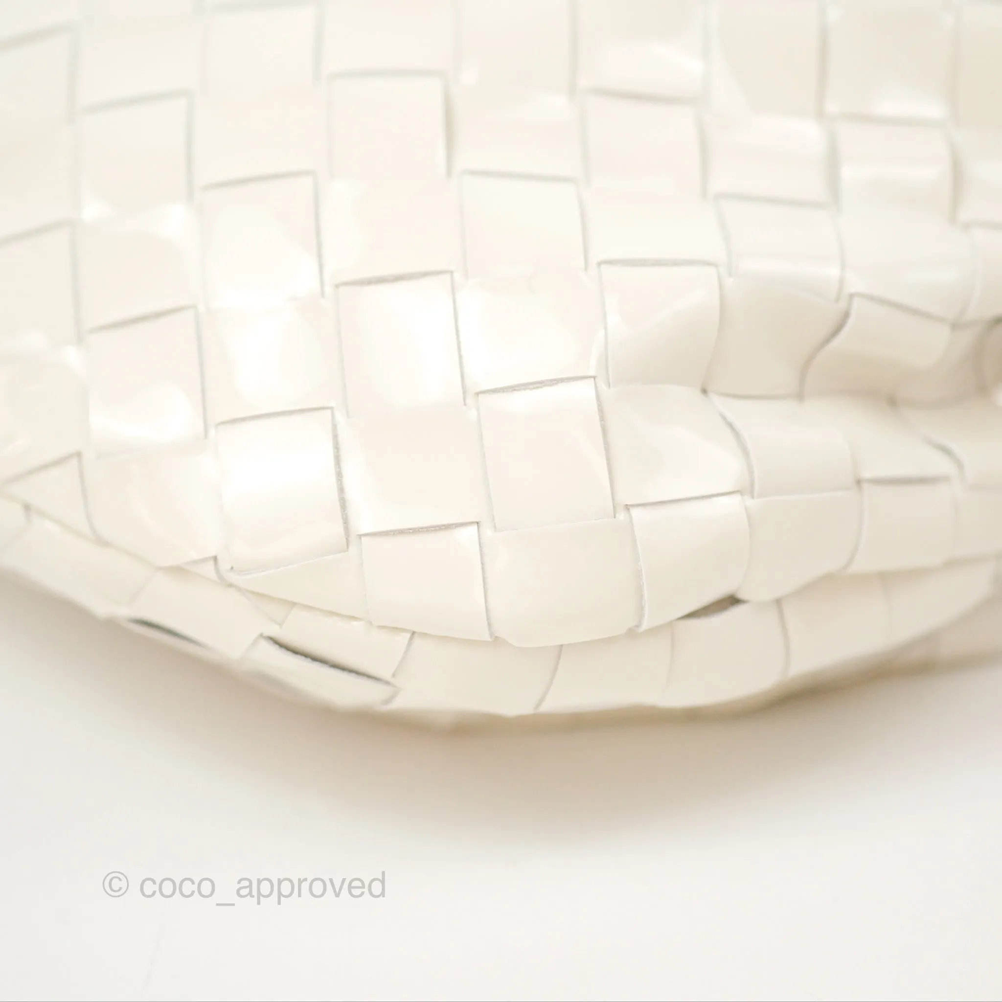 Bottega Veneta Mini Jodie Bag Intrecciato White Patent