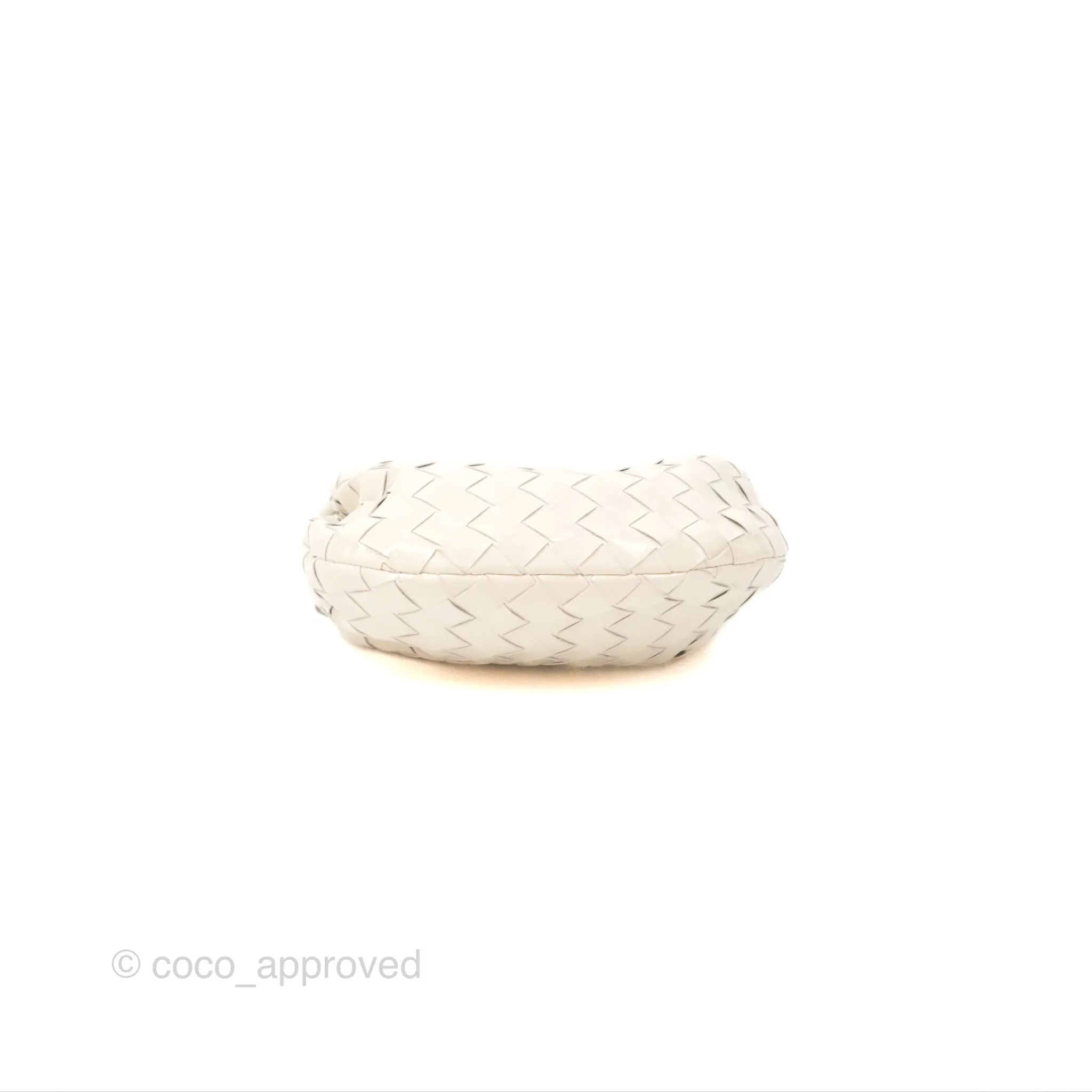 Bottega Veneta Mini Jodie Bag Intrecciato White Patent