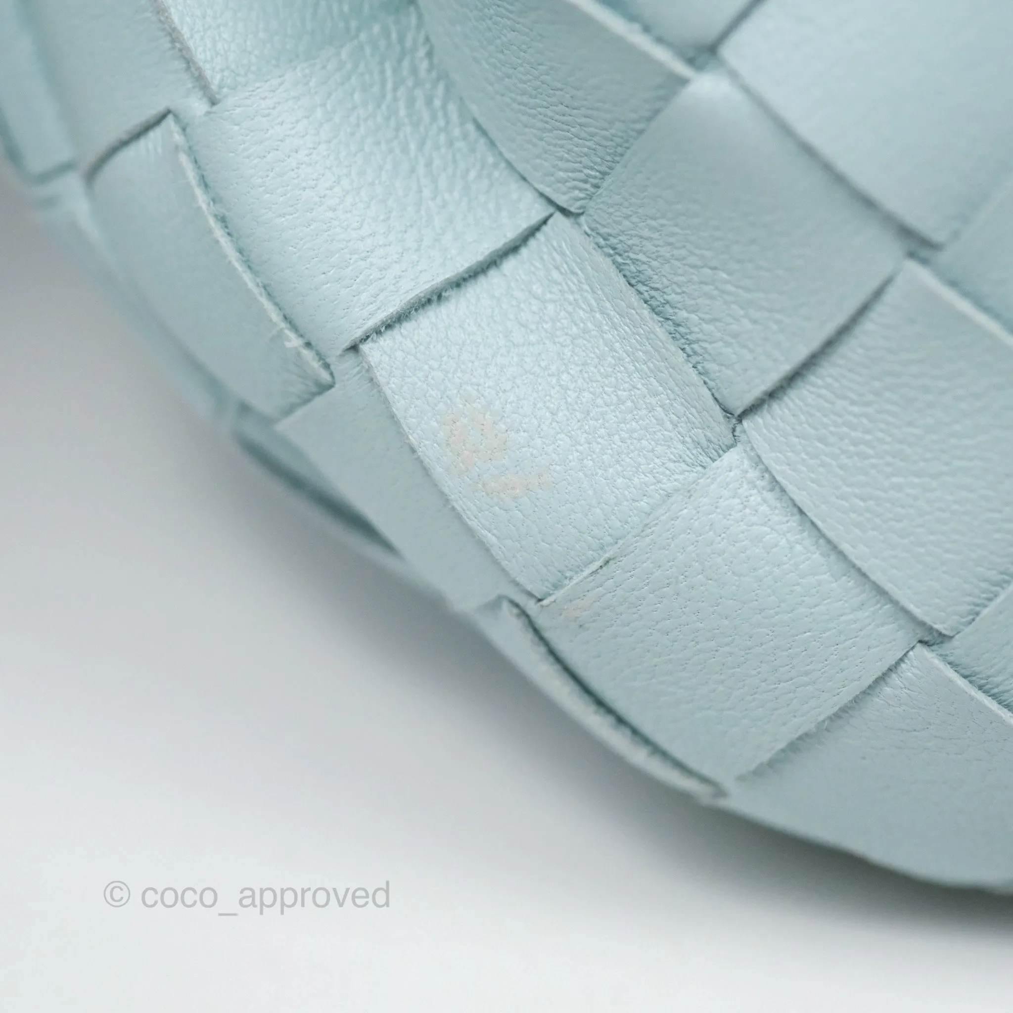 Bottega Veneta Mini Jodie Bag Teal Washed Intrecciato Lambskin