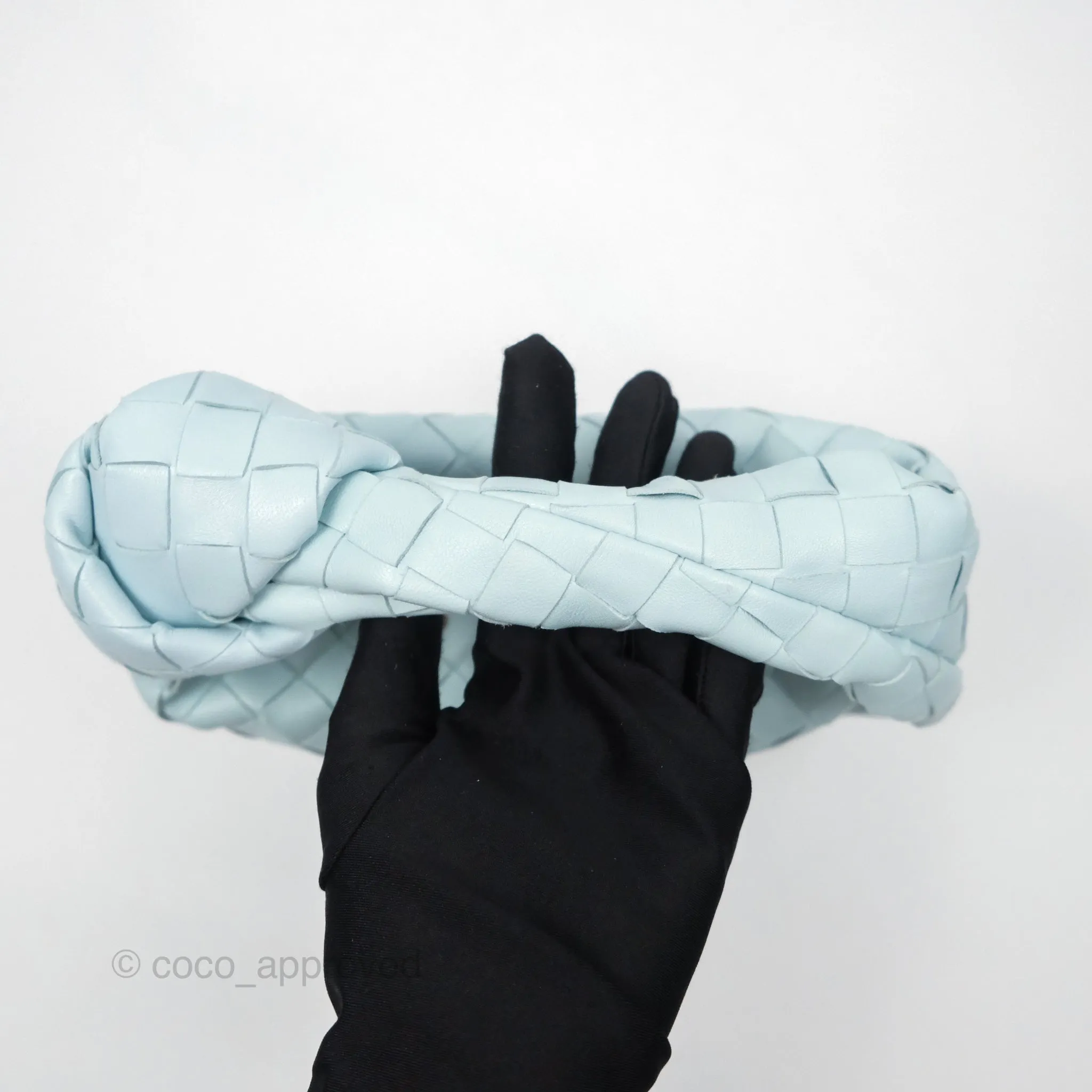 Bottega Veneta Mini Jodie Bag Teal Washed Intrecciato Lambskin