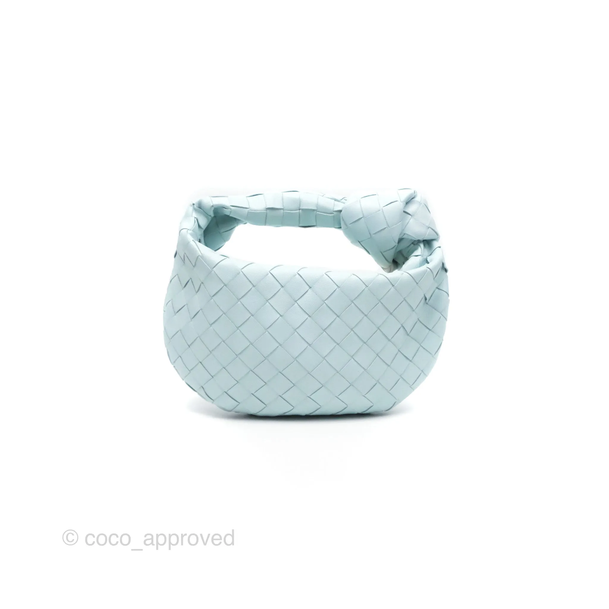 Bottega Veneta Mini Jodie Bag Teal Washed Intrecciato Lambskin