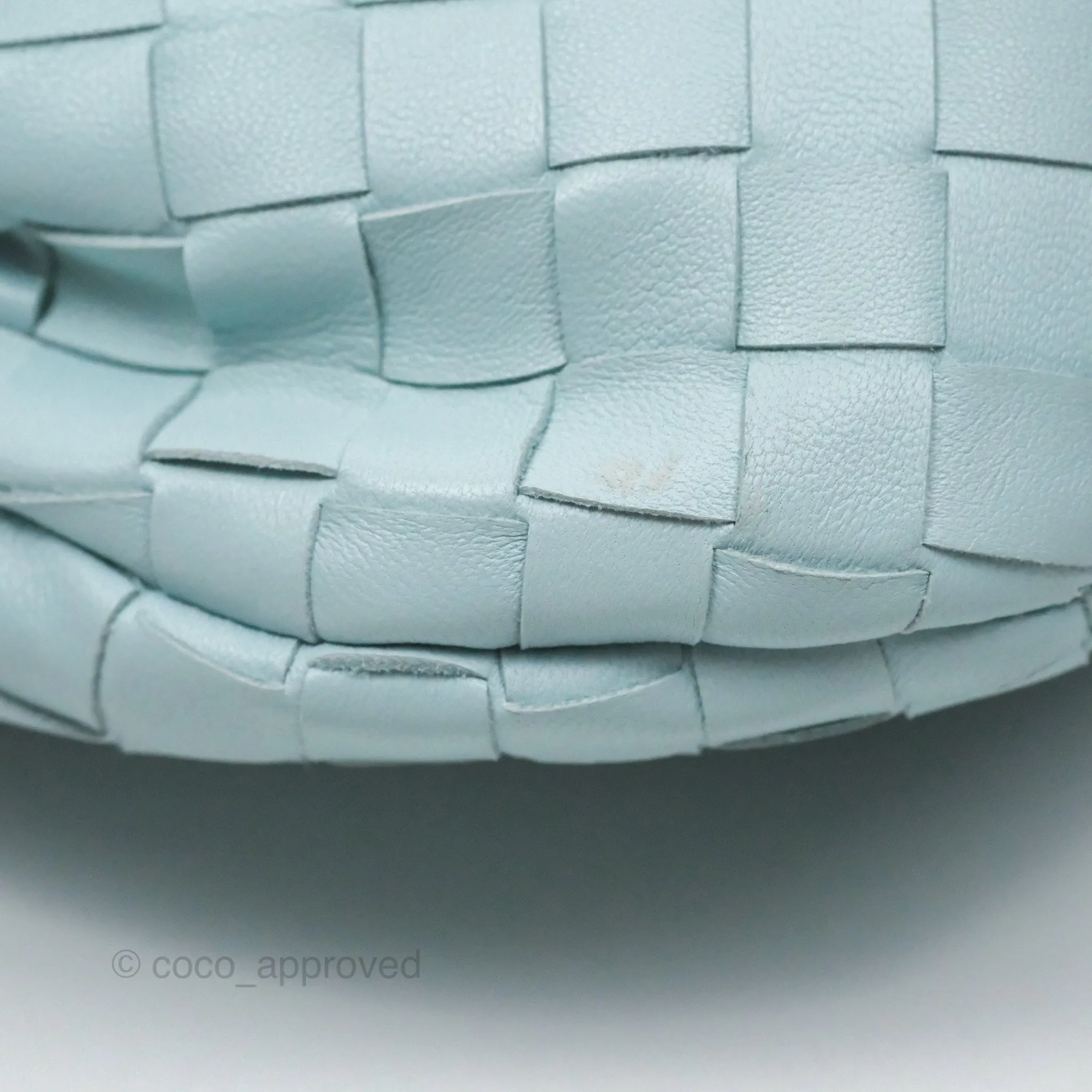 Bottega Veneta Mini Jodie Bag Teal Washed Intrecciato Lambskin
