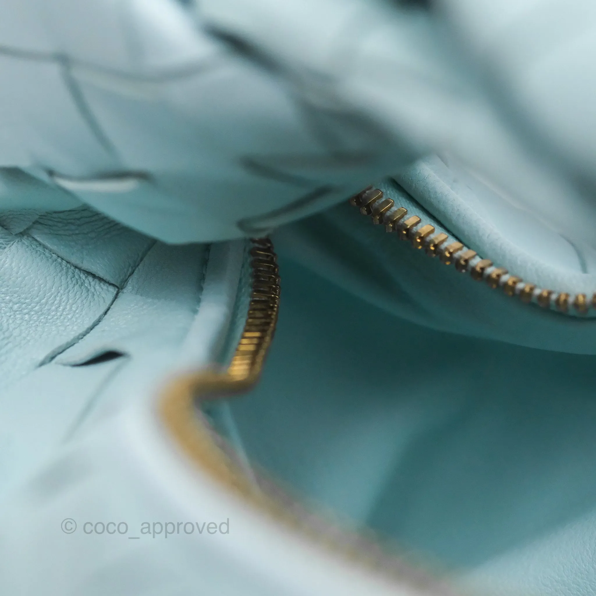 Bottega Veneta Mini Jodie Bag Teal Washed Intrecciato Lambskin