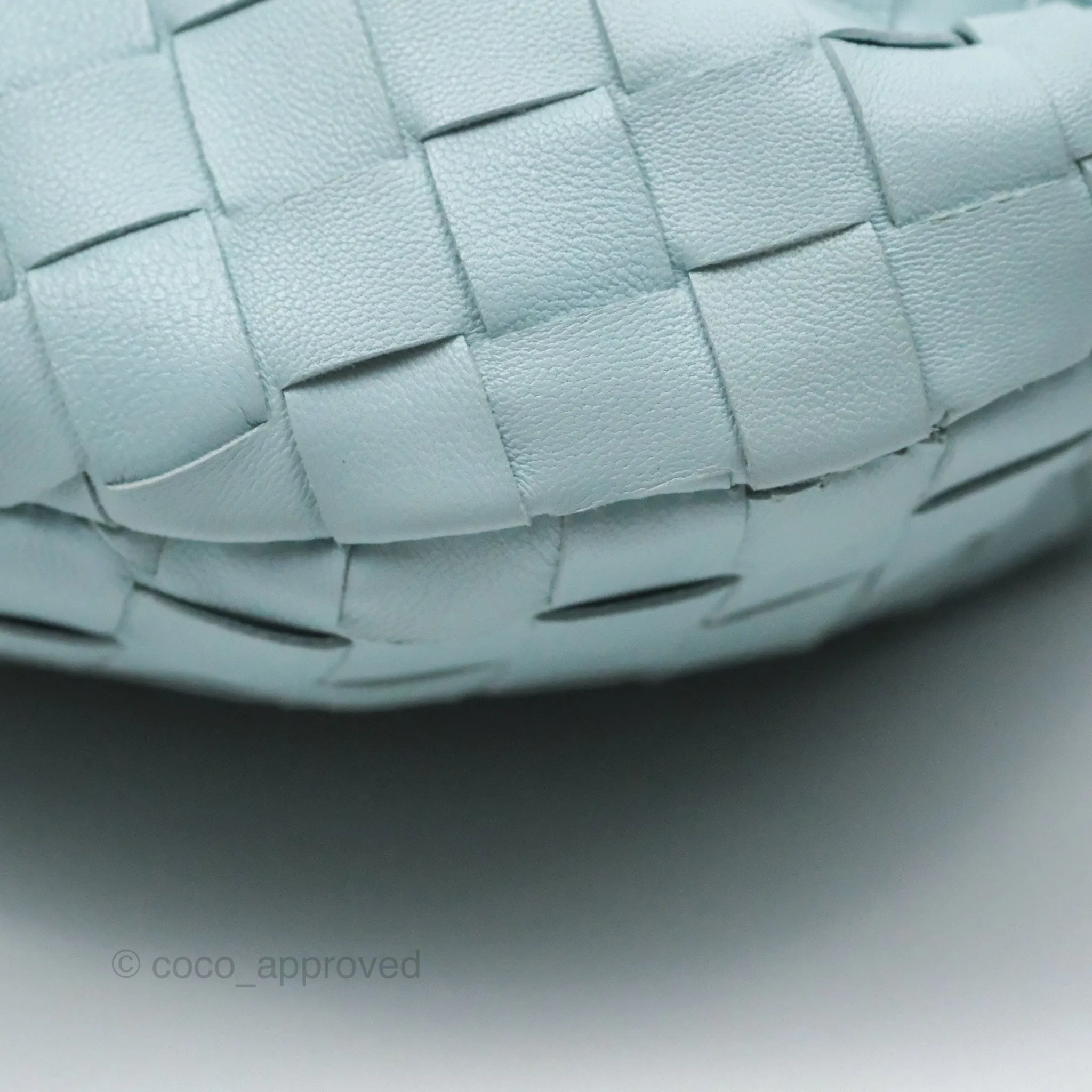 Bottega Veneta Mini Jodie Bag Teal Washed Intrecciato Lambskin