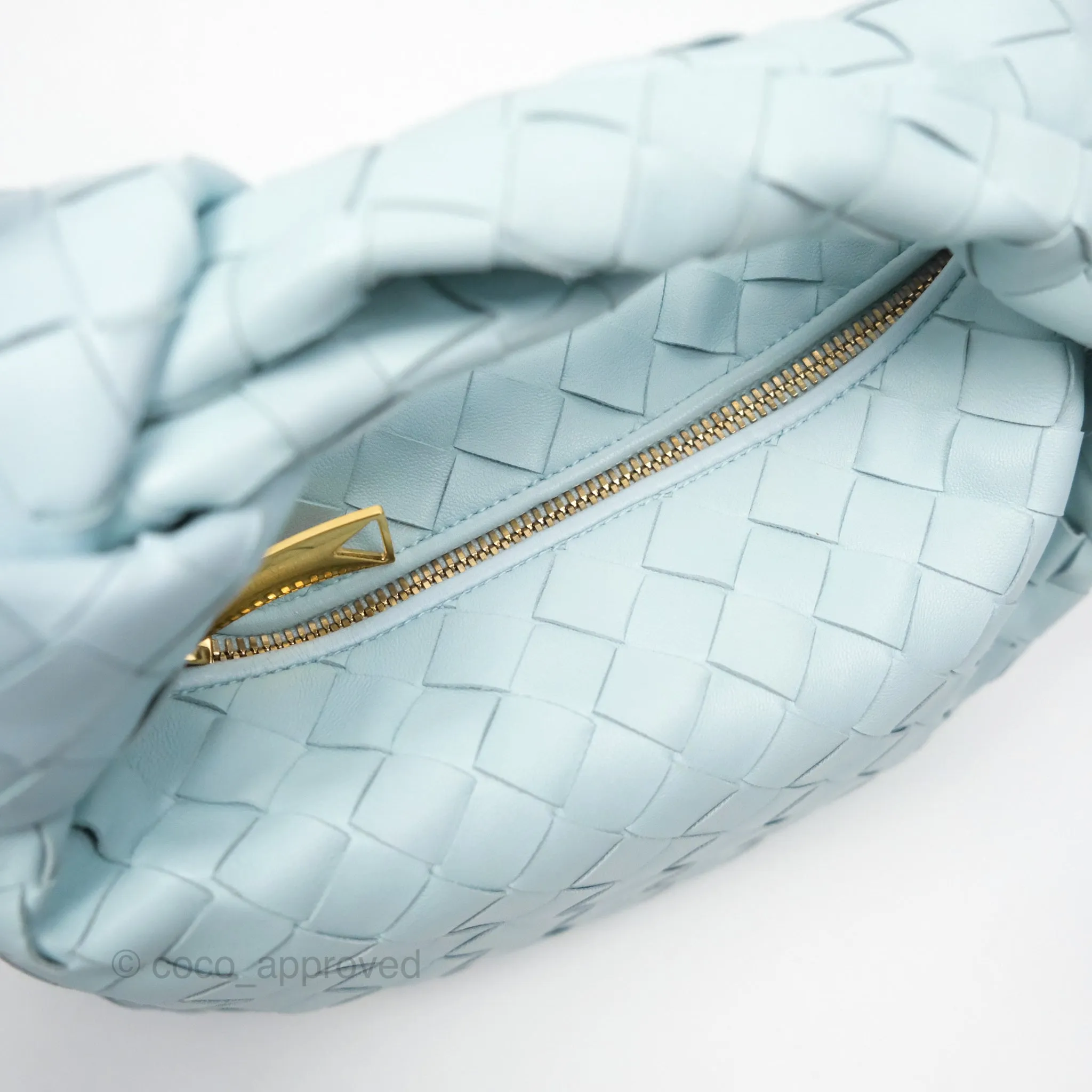 Bottega Veneta Mini Jodie Bag Teal Washed Intrecciato Lambskin