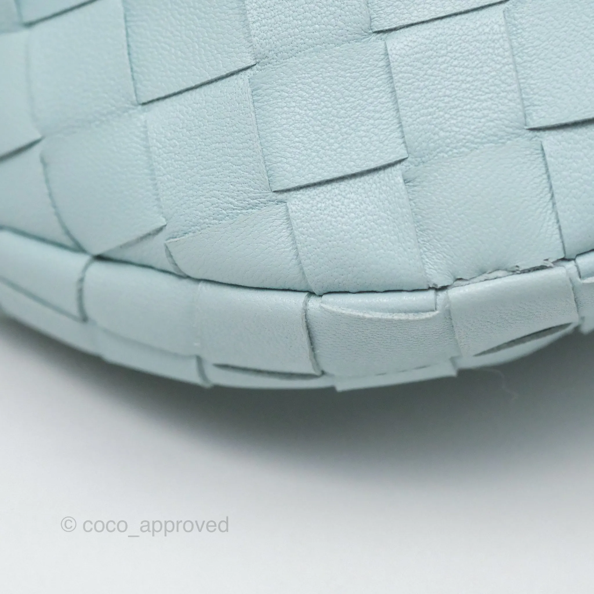 Bottega Veneta Mini Jodie Bag Teal Washed Intrecciato Lambskin